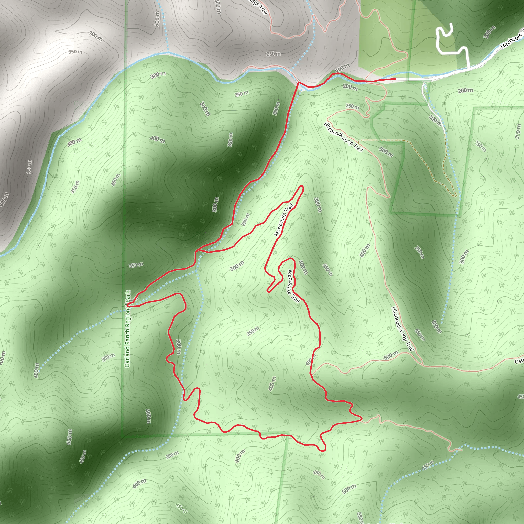 Manzanita Loop Trail - Hitchcock Canyon Road mobile static map