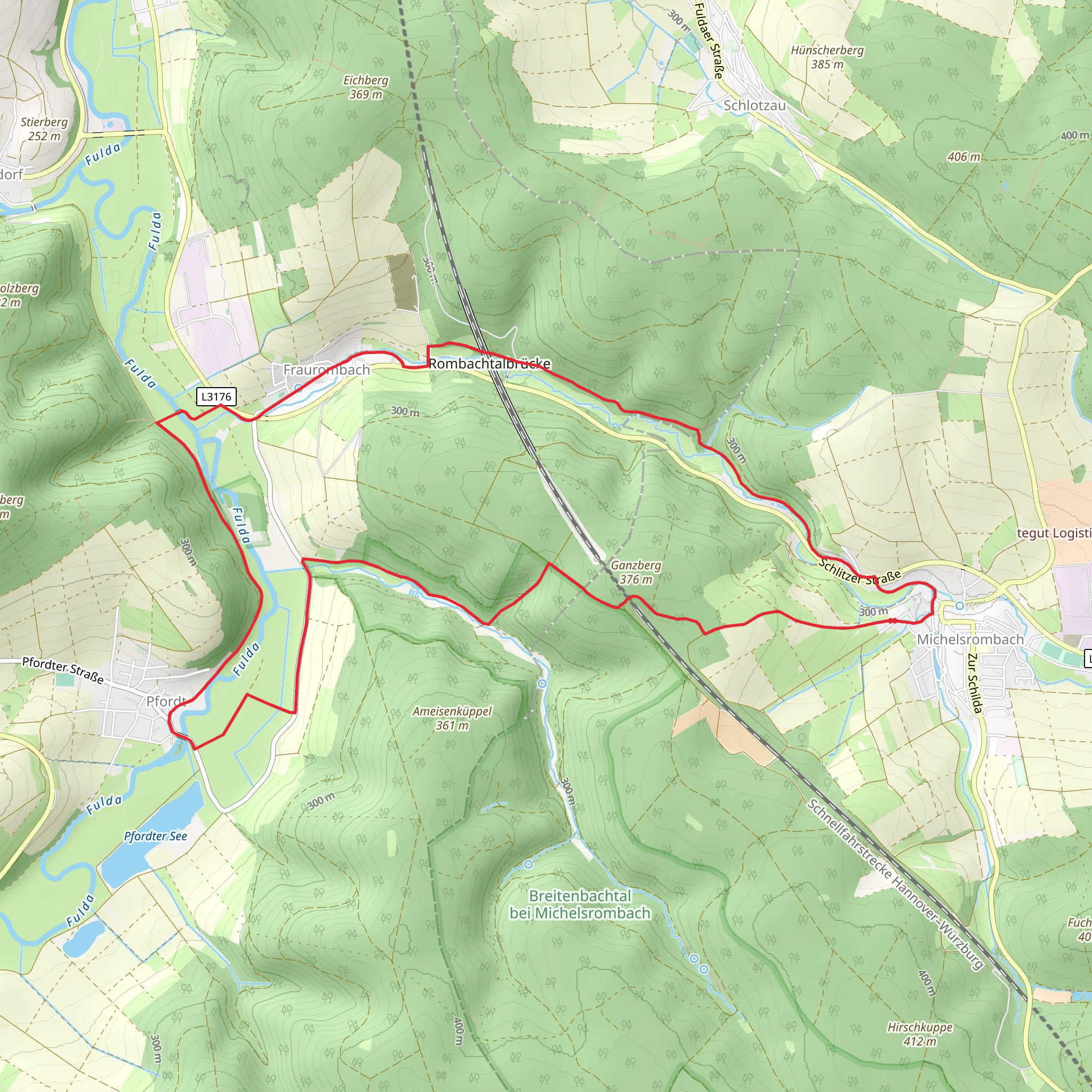 Michelsrombach Rhoen and Fuldawanderweg VHC mobile static map
