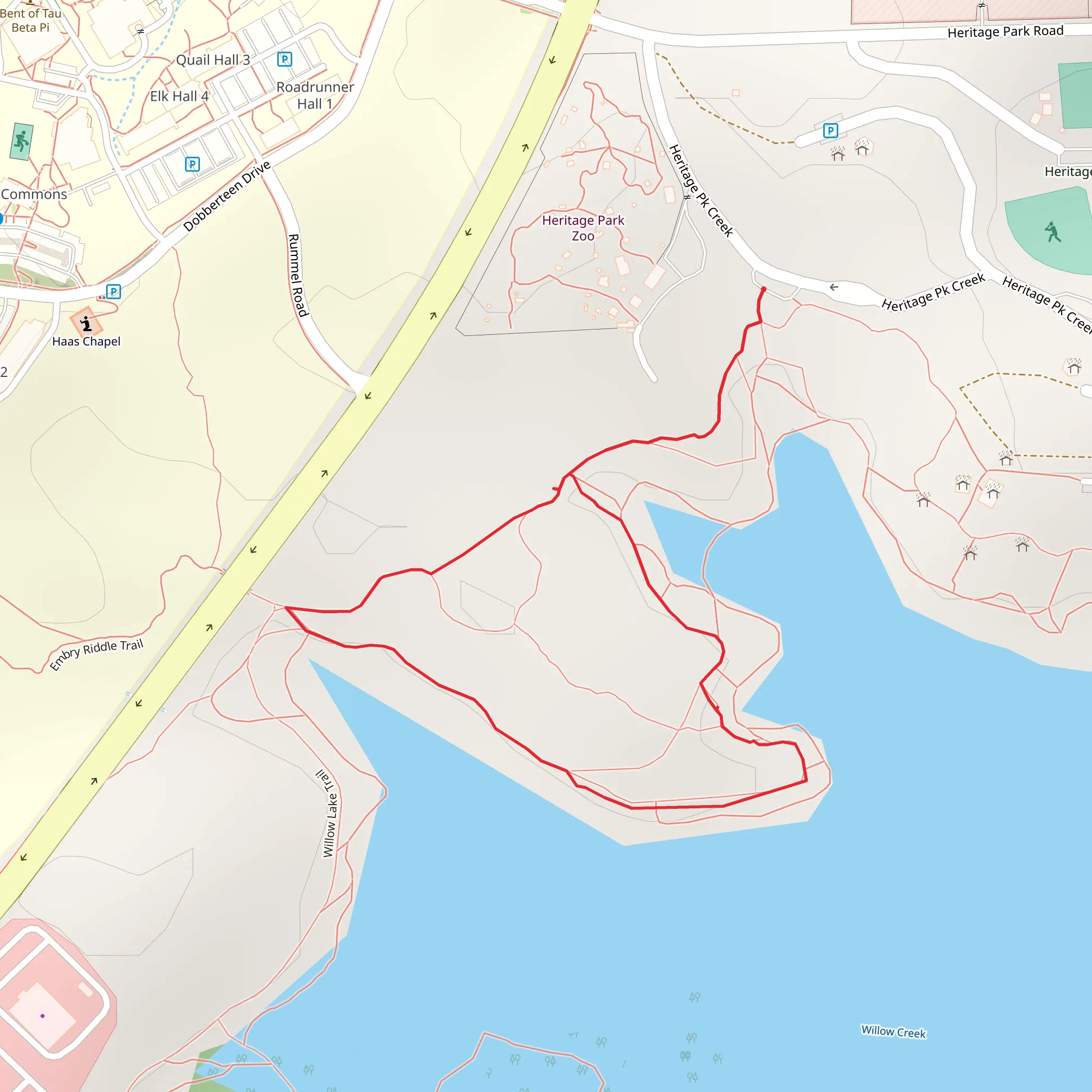 Willow Lake North Shore Loop mobile static map