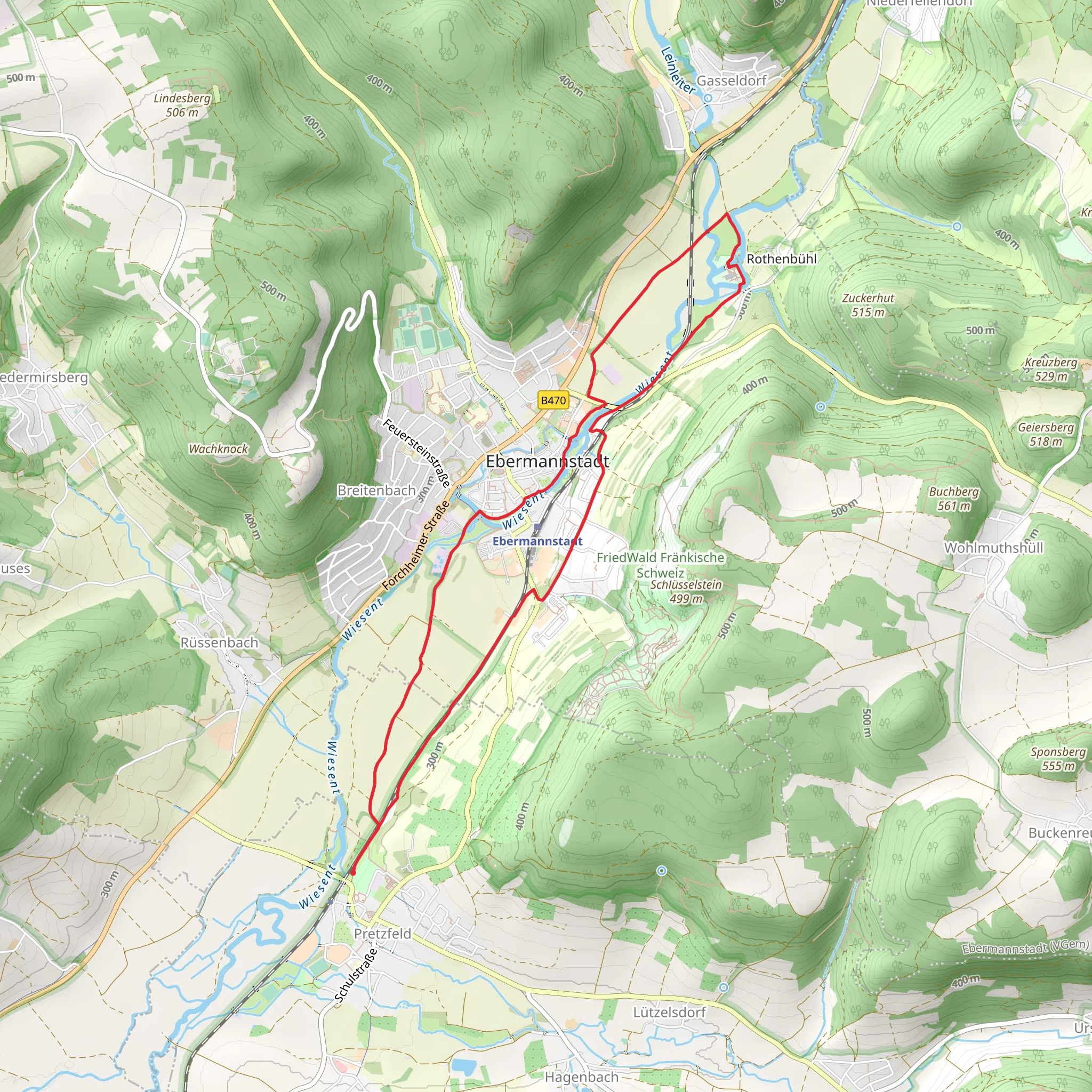 Ernst-Schloesser Weg and Leinleitertalweg mobile static map
