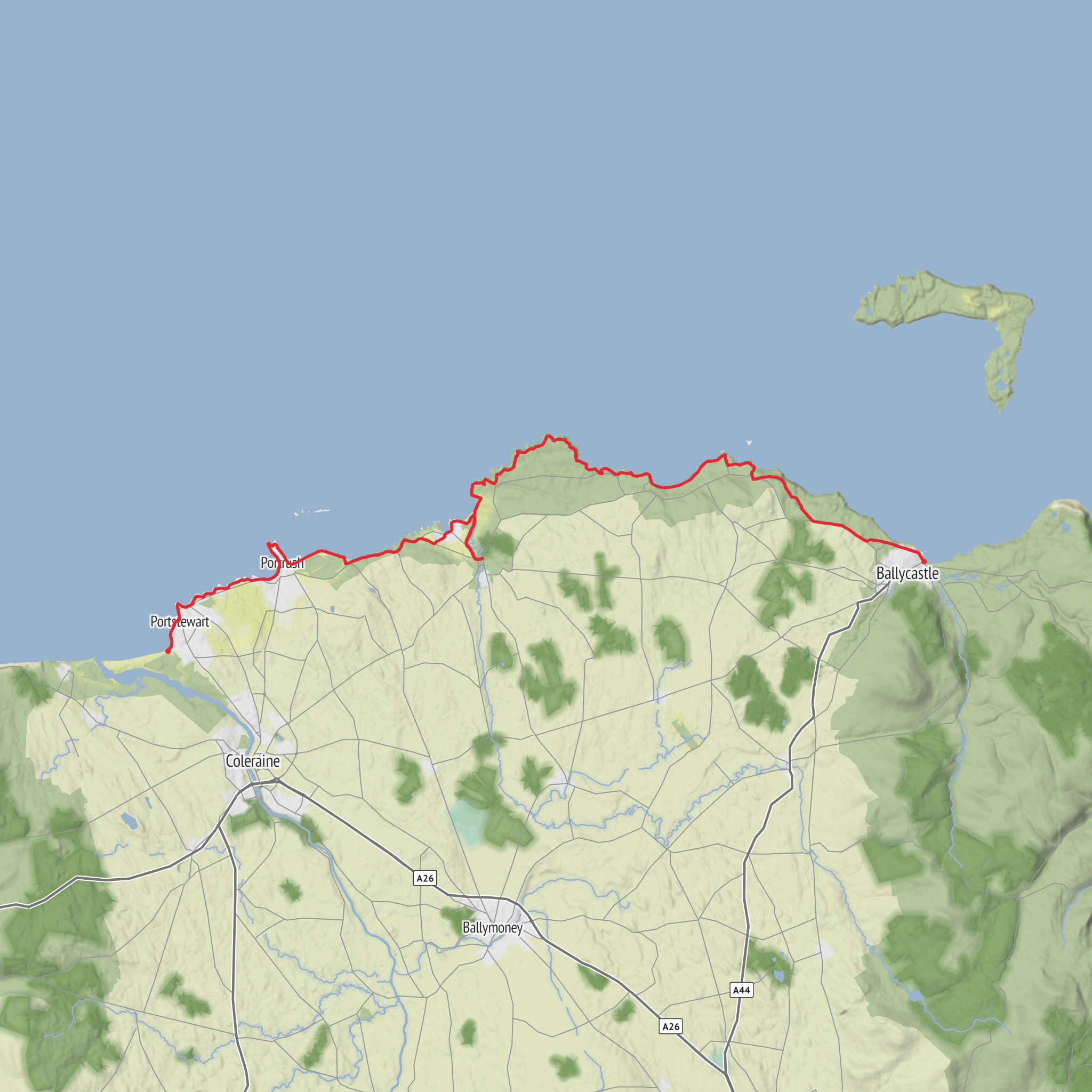 Causeway Coast Way mobile static map