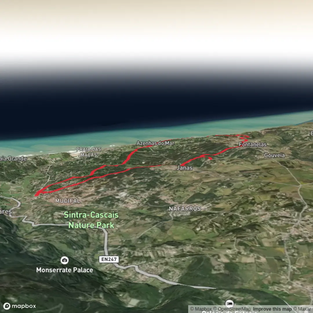 An image depicting the trail PR8 - SNT - Vinho de Colares and its surrounding area.