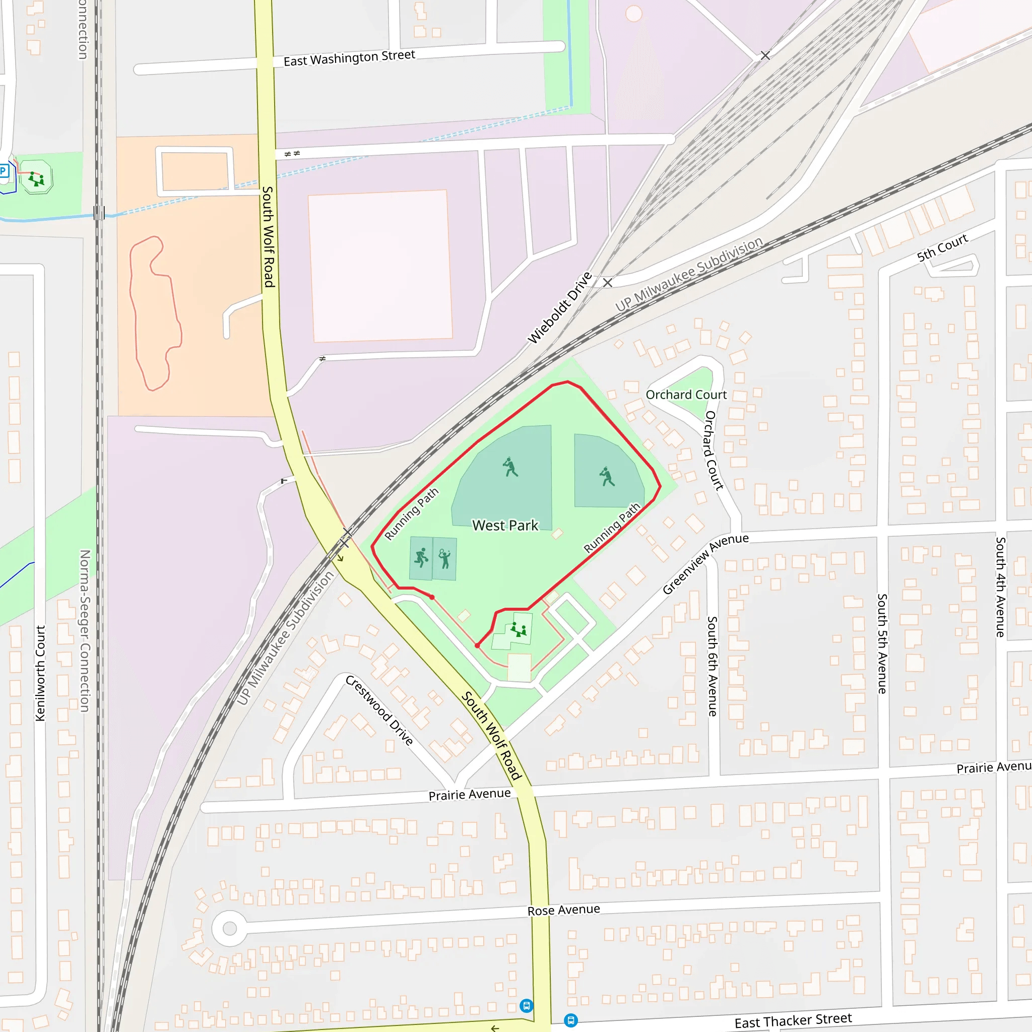 West Park Loop mobile static map