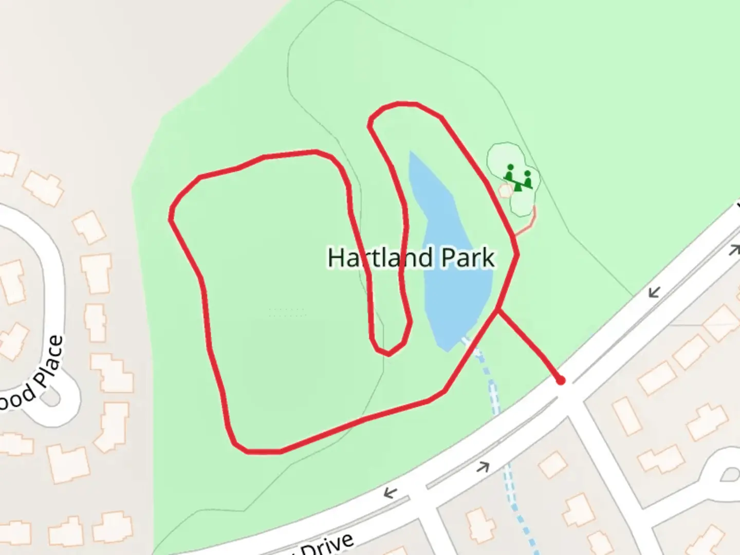 An image depicting the trail Hartland Lake Loop and its surrounding area.
