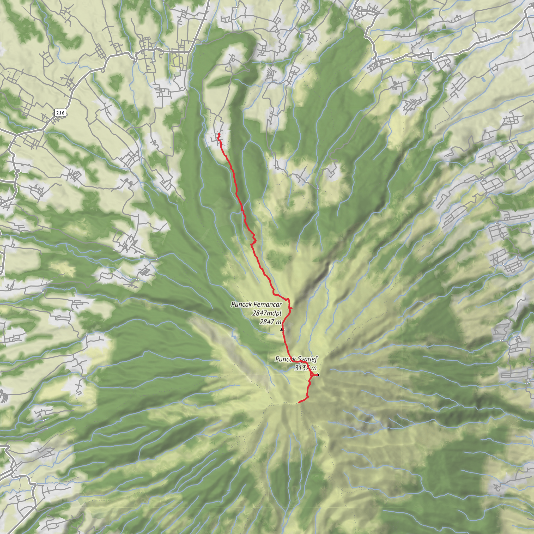 Merbabu via Thekelan mobile static map