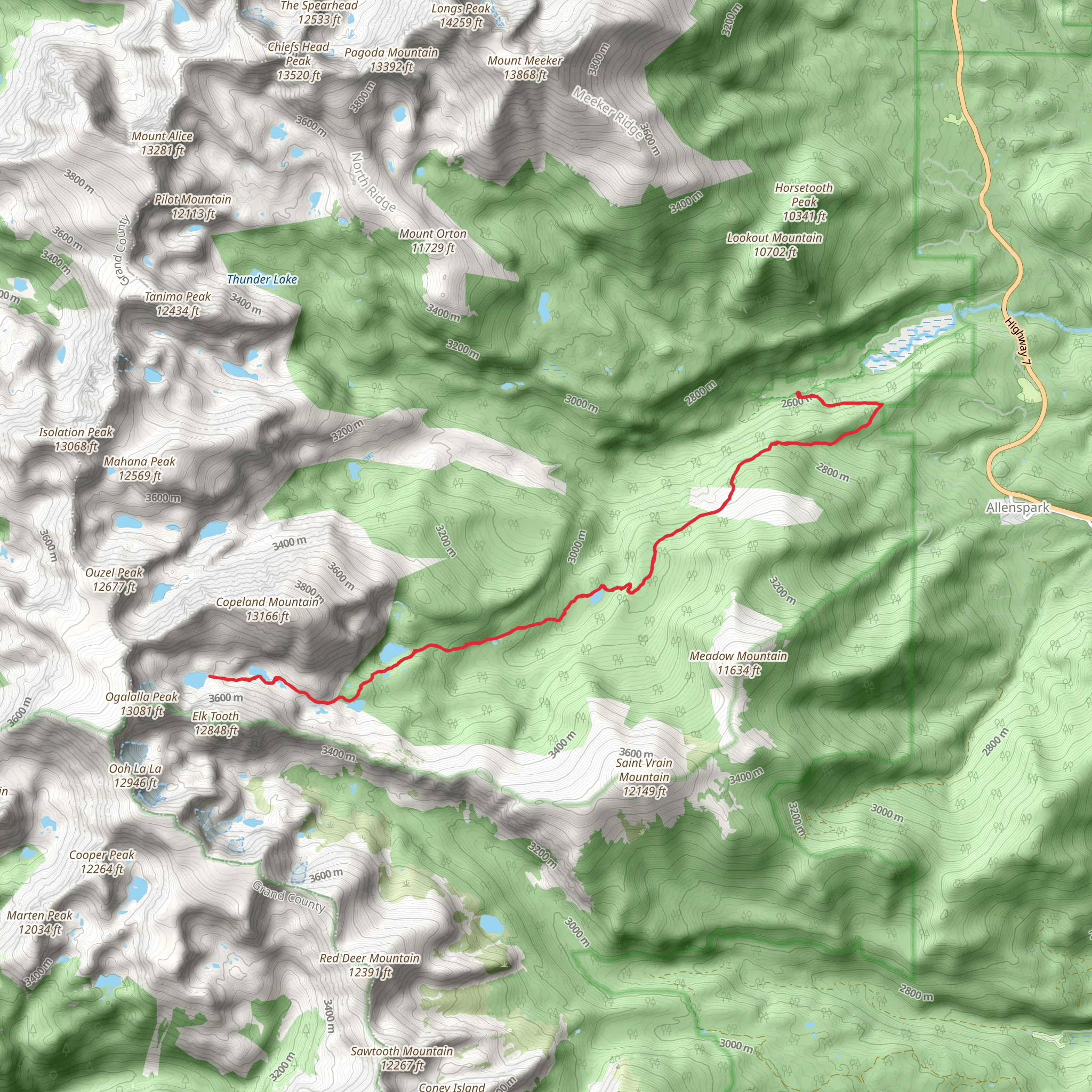 Finch Lake - Pear Lake Trail and Cony Lake Trail mobile static map