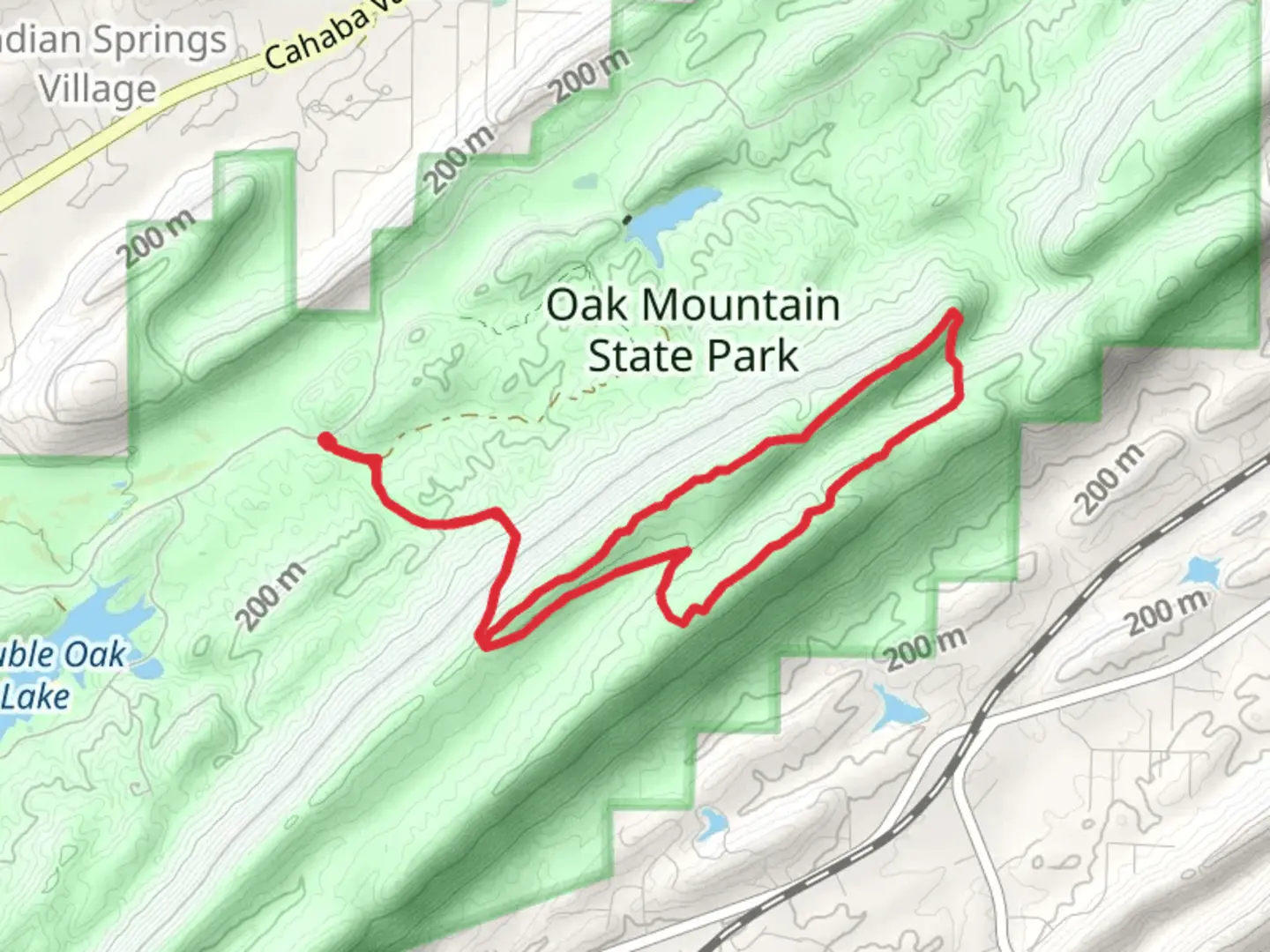 An image depicting the trail Yellow, White and Blue Loop and its surrounding area.