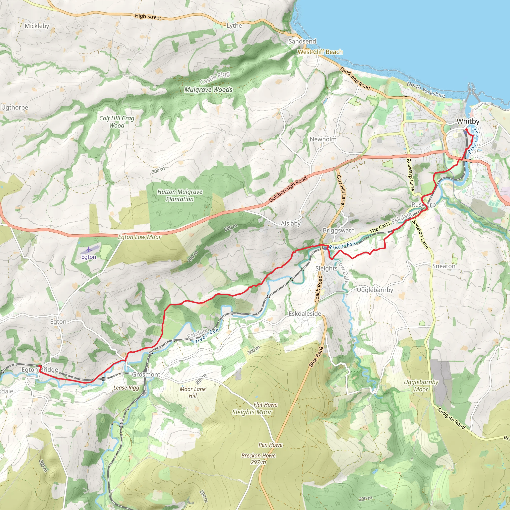 Egton and Whitby Walk mobile static map