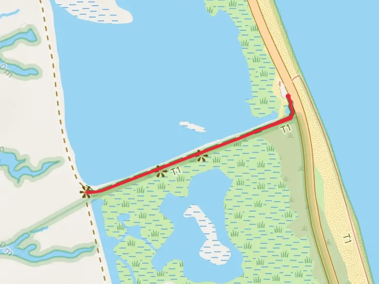 An image depicting the trail North Pond Wildlife Trail and its surrounding area.