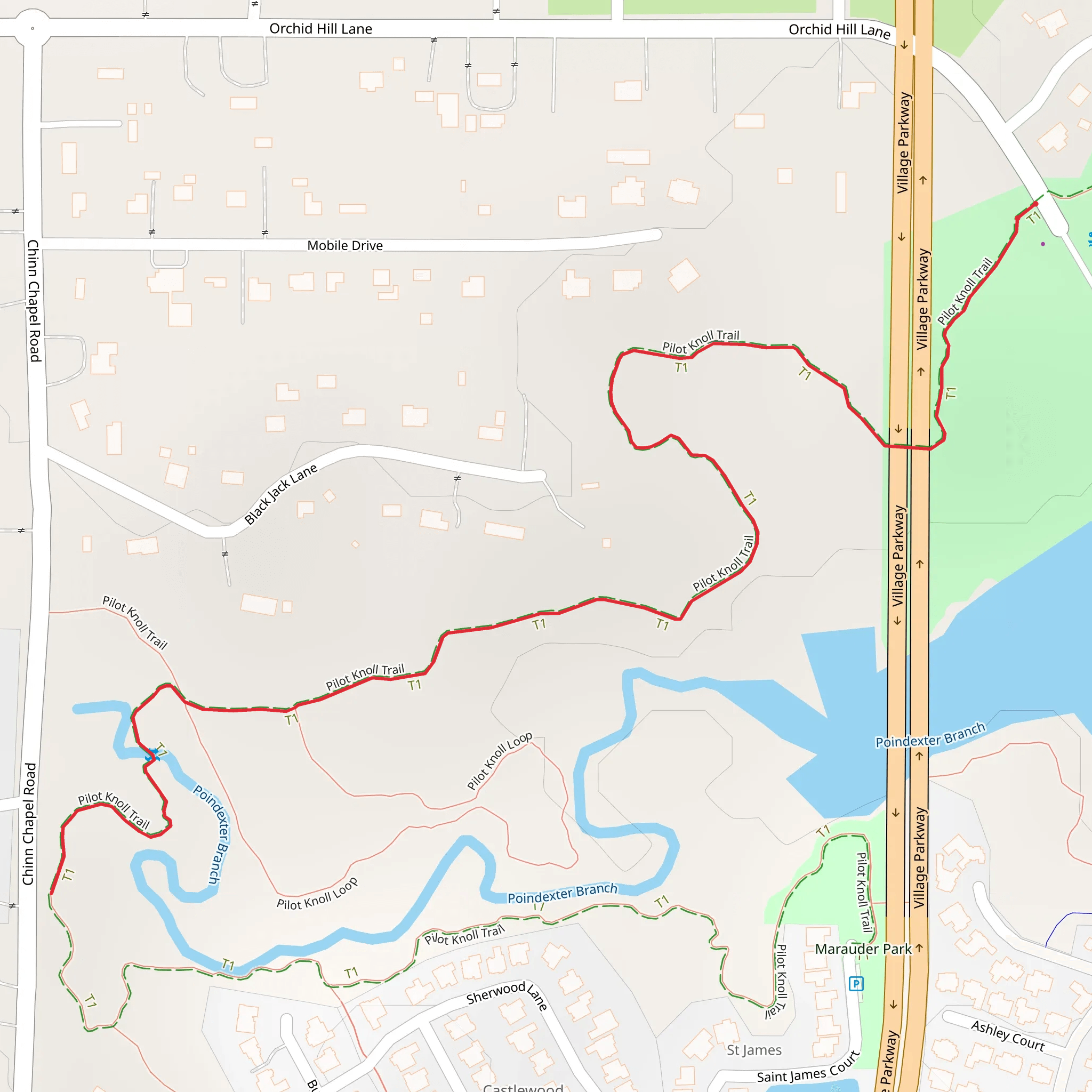 Pilot Knoll Trail mobile static map