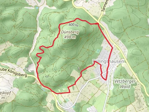 Dünsberg, Forsthaus am Dunsberg and Fellingshausen Loop