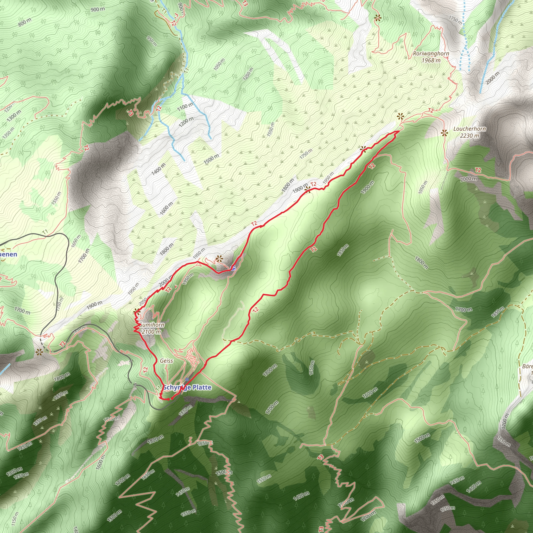 Panoramaweg Schynige Platte mobile static map