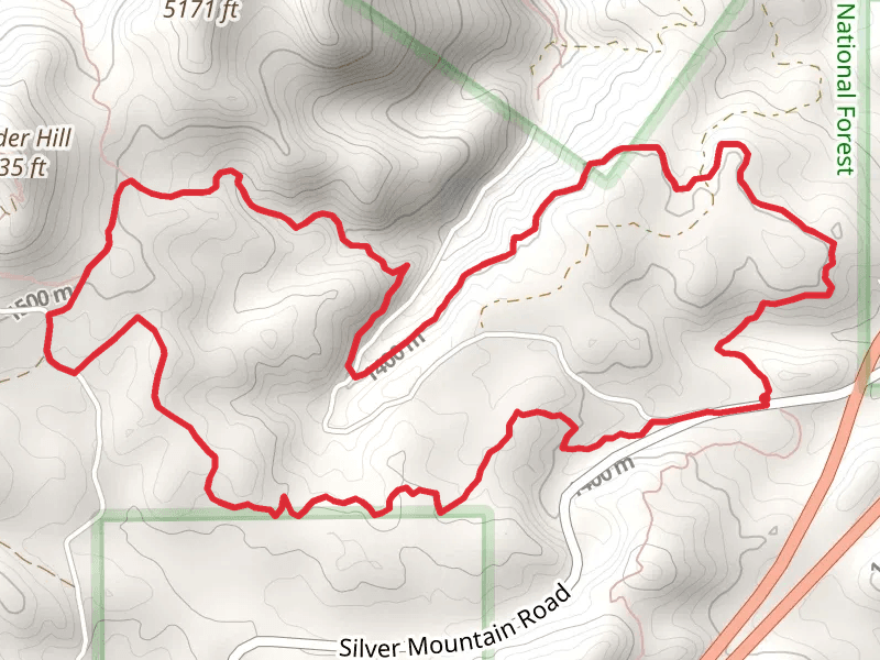 Flume and Storm Mountain Loop Trail - Silver Mountain Road