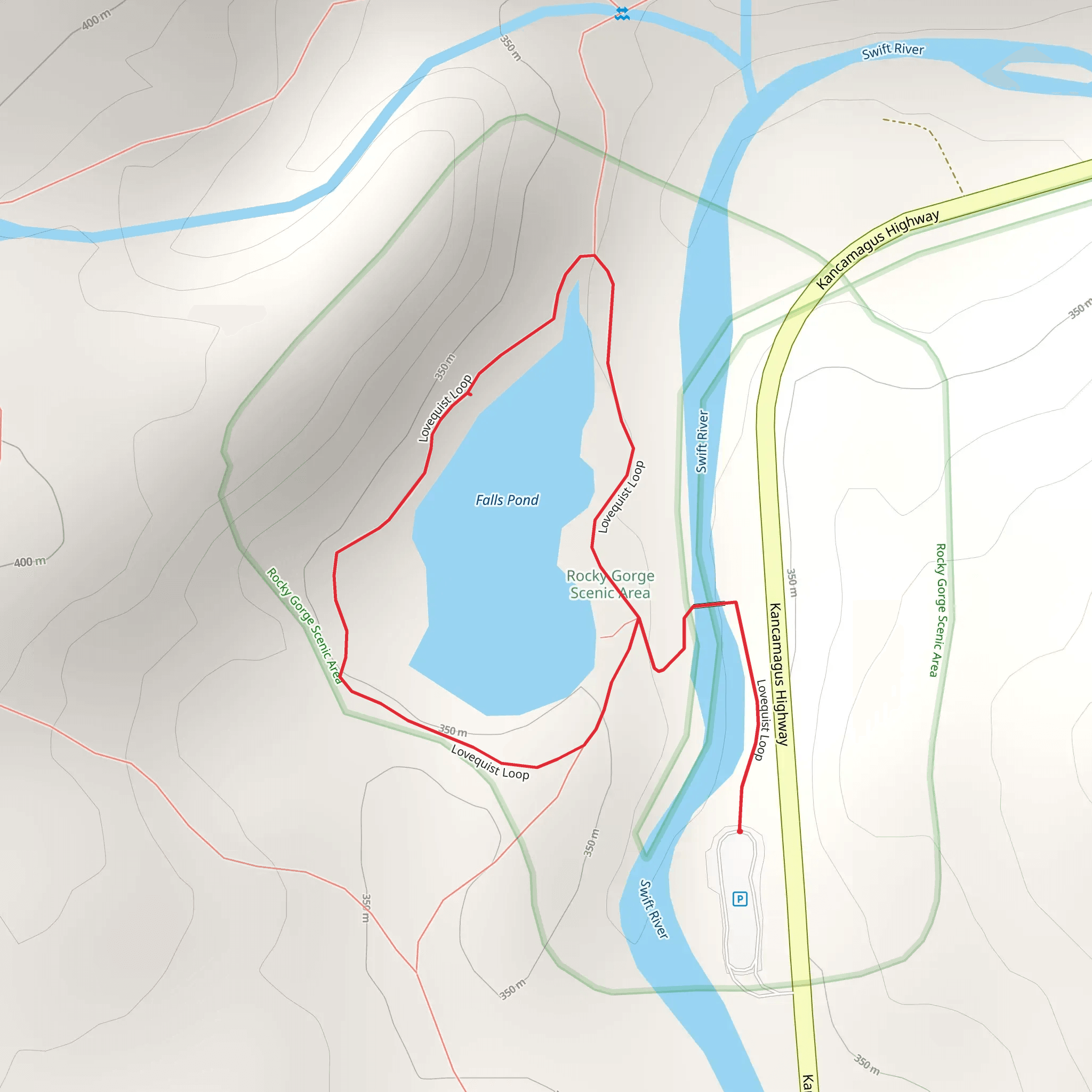 Falls Pond and Lovequist Loop Trail mobile static map