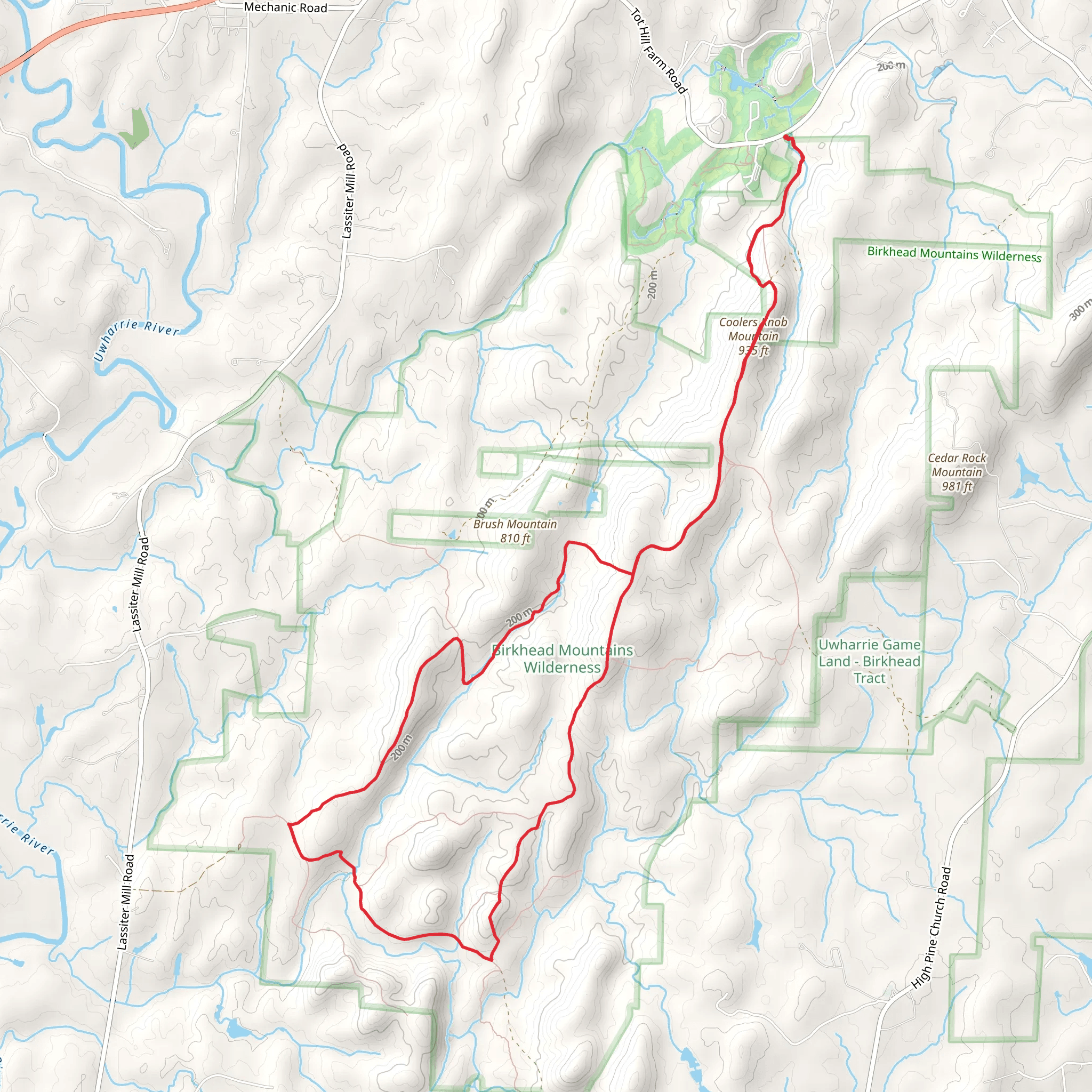 Coolers Knob Mountain - Birkhead Mountain Trail mobile static map