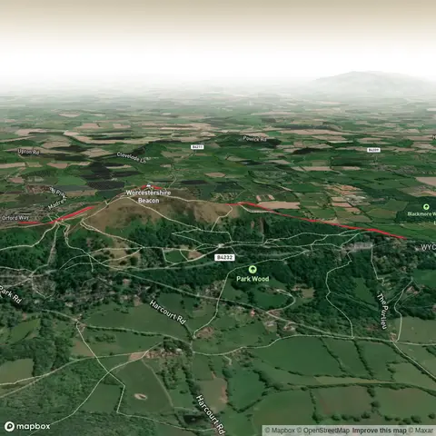 Upper Beacon Rd Car Park to Worcestershire Beacon and Sugarloaf Hill