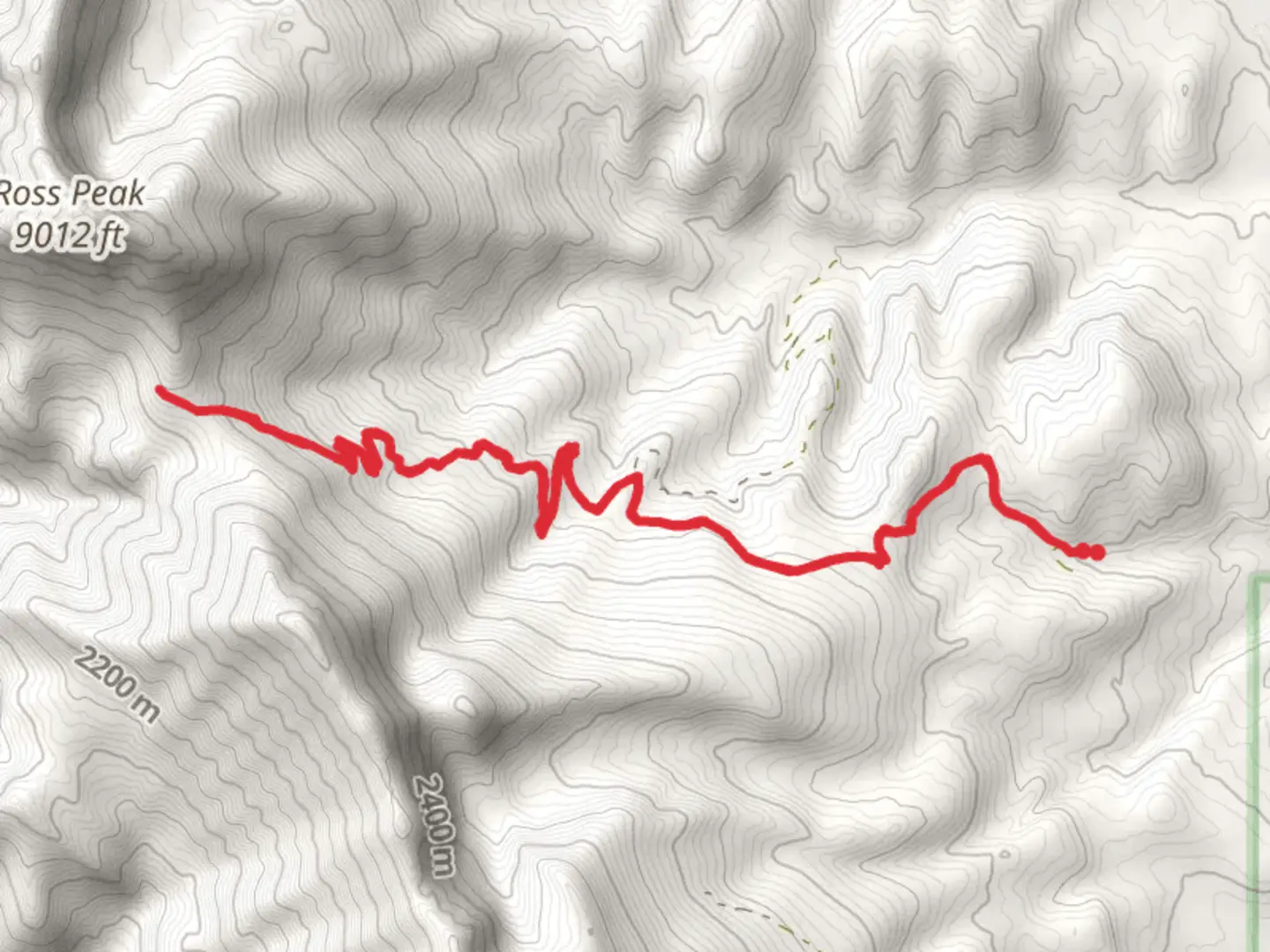 An image depicting the trail Ross Saddle and its surrounding area.