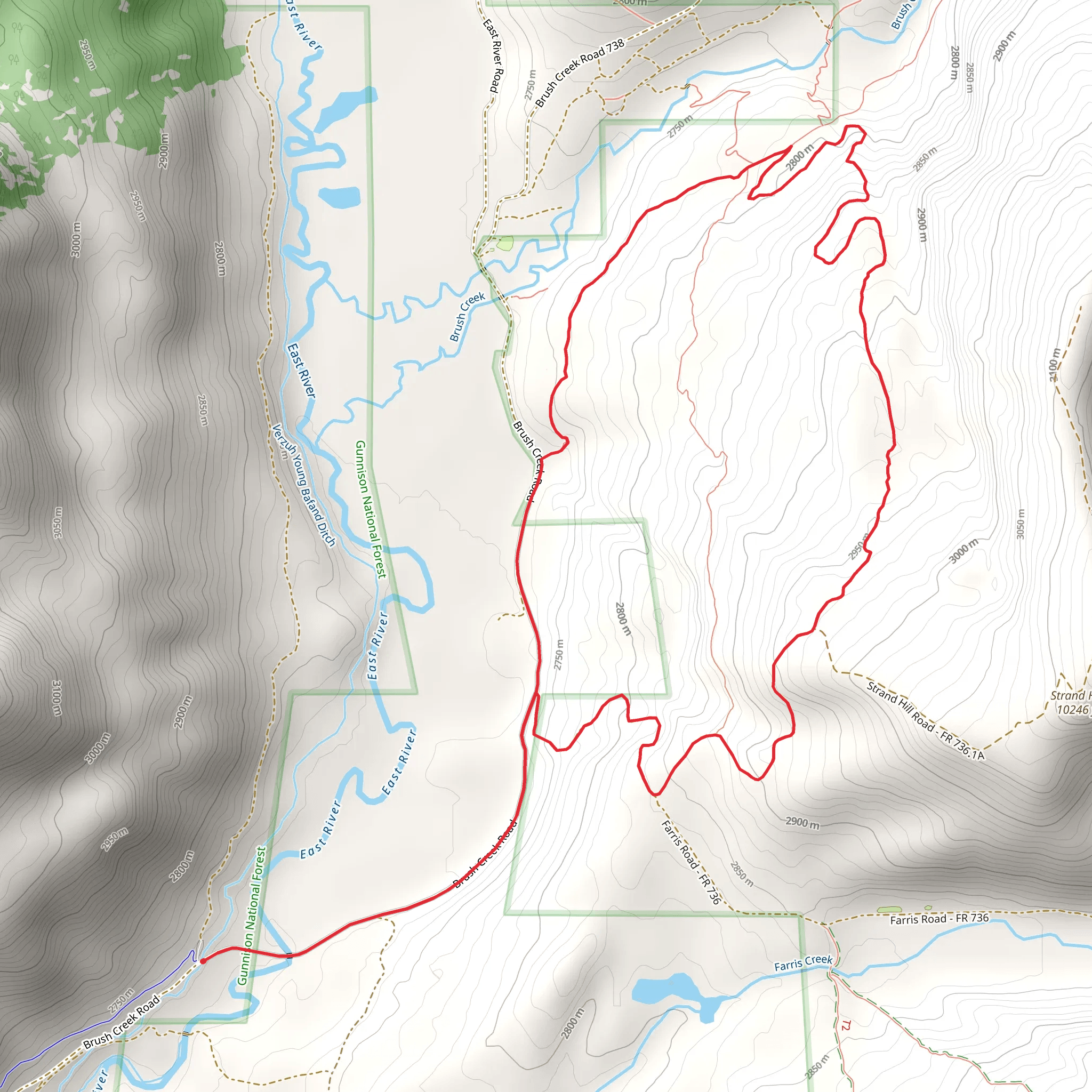 Canal Trail and Strand Hill Trail mobile static map
