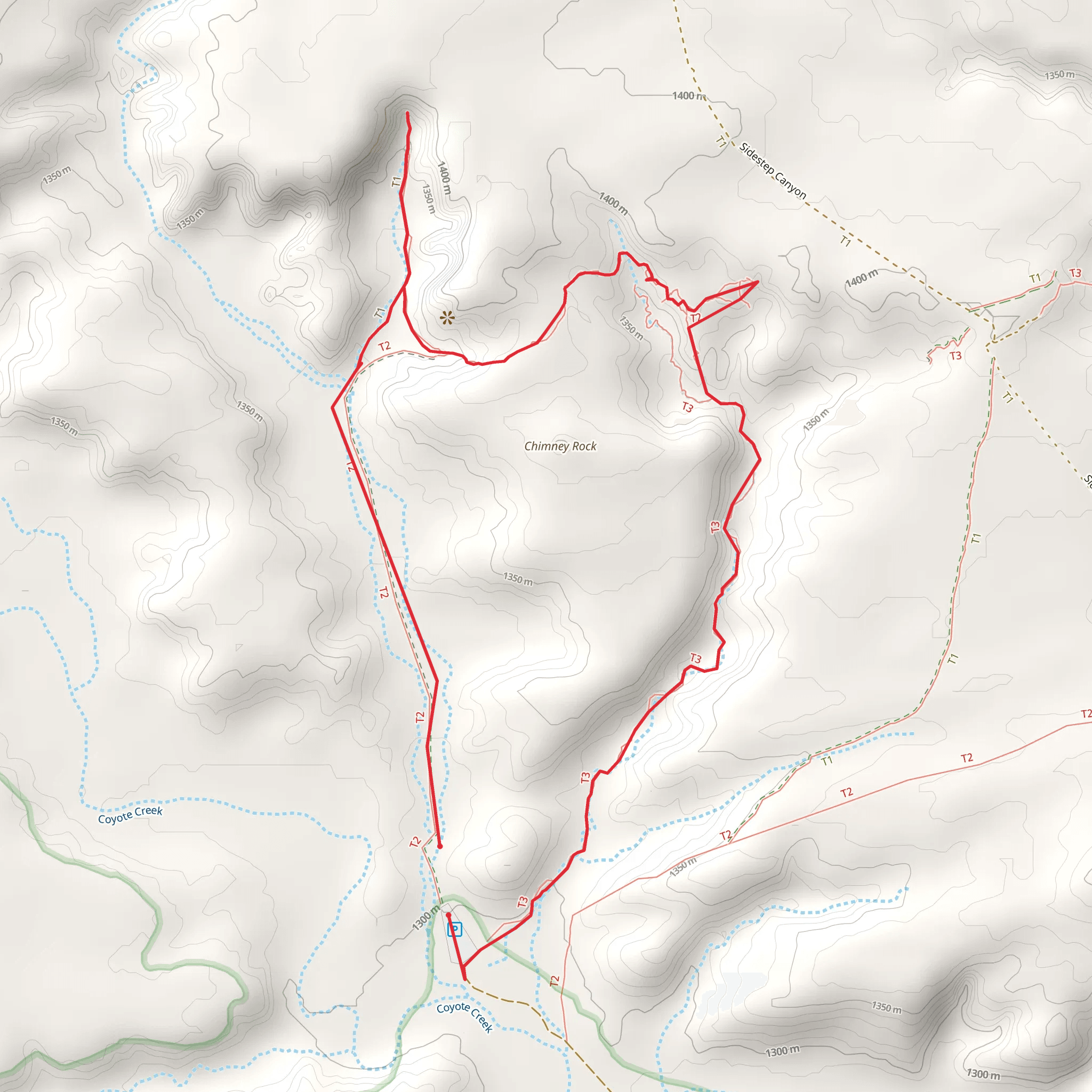 Trail to White Valley and White Rocks Slot Canyon mobile static map