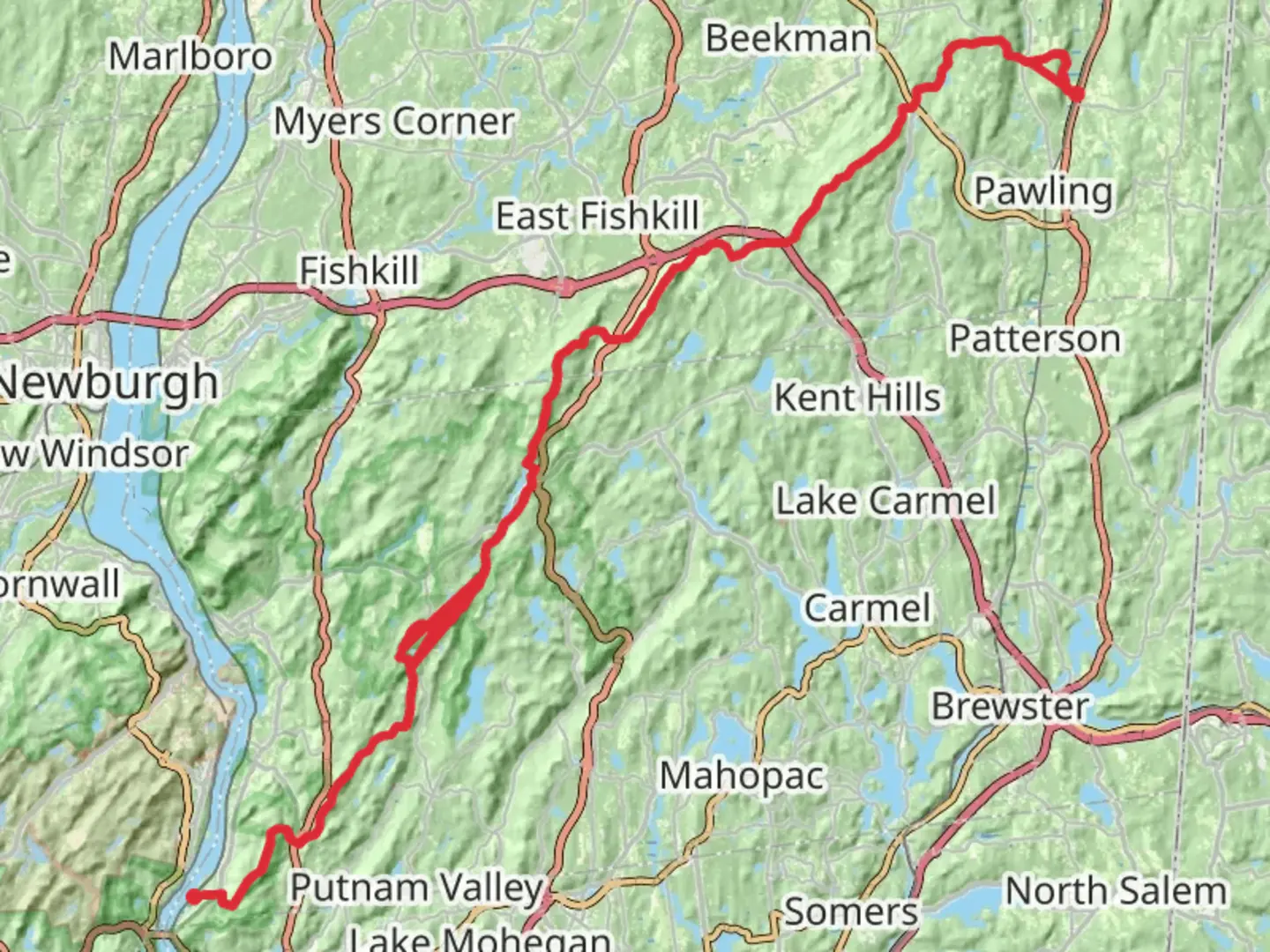 An image depicting the trail Hurd Corner to Manitou via Appalachian Trail and its surrounding area.