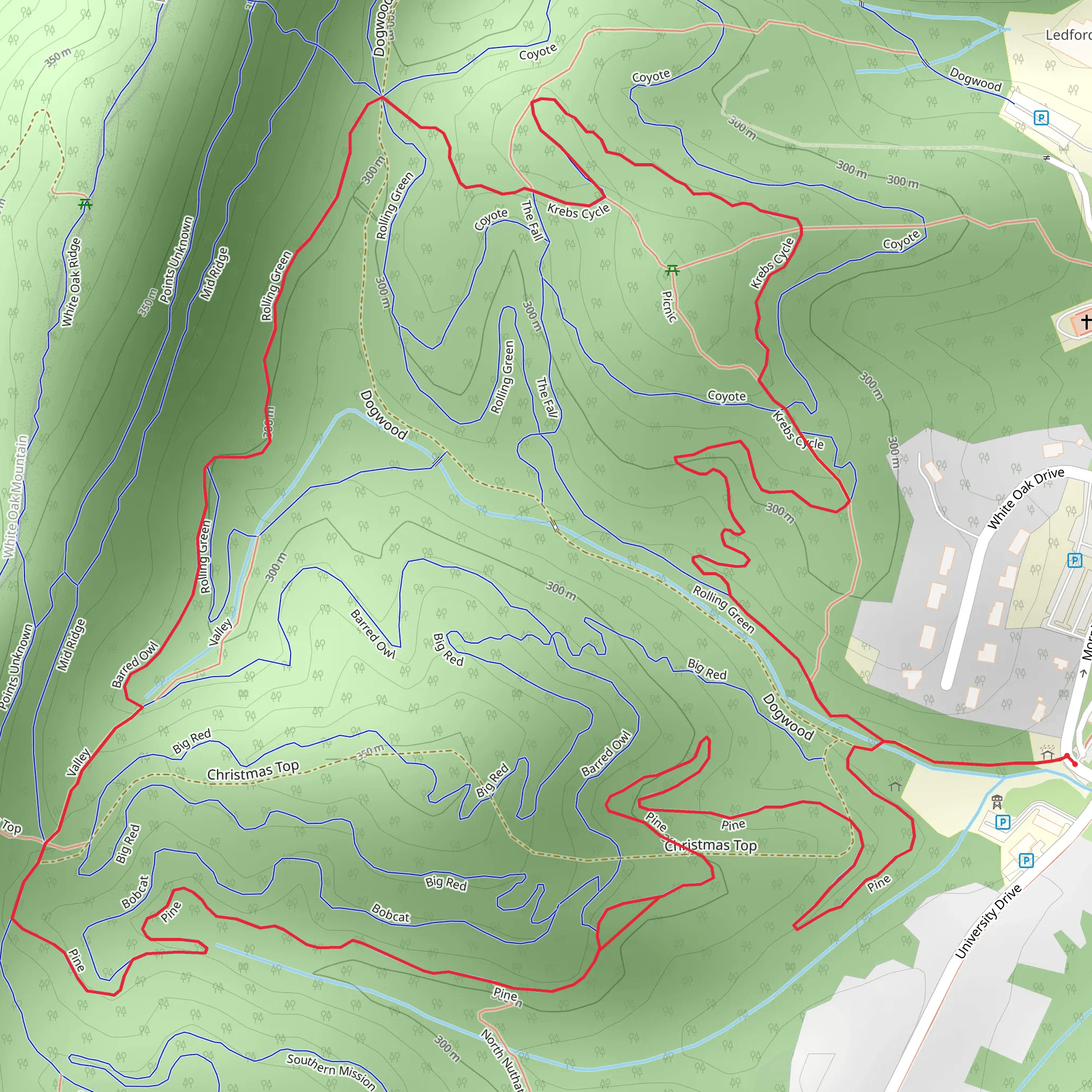 Rolling Green and Pine Loop mobile static map