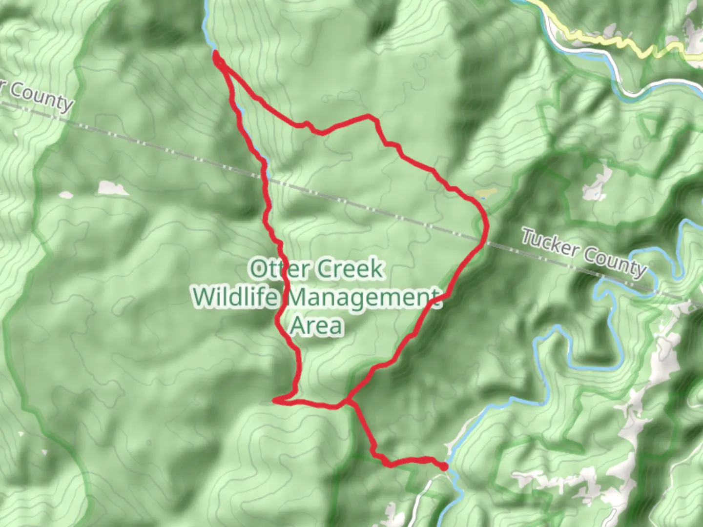 An image depicting the trail Shavers Mountain and Green Mountain Loop and its surrounding area.