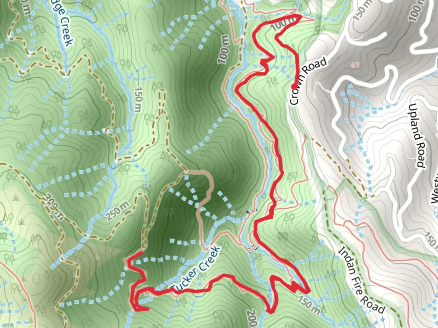 An image depicting the trail Tucker Trail and its surrounding area.