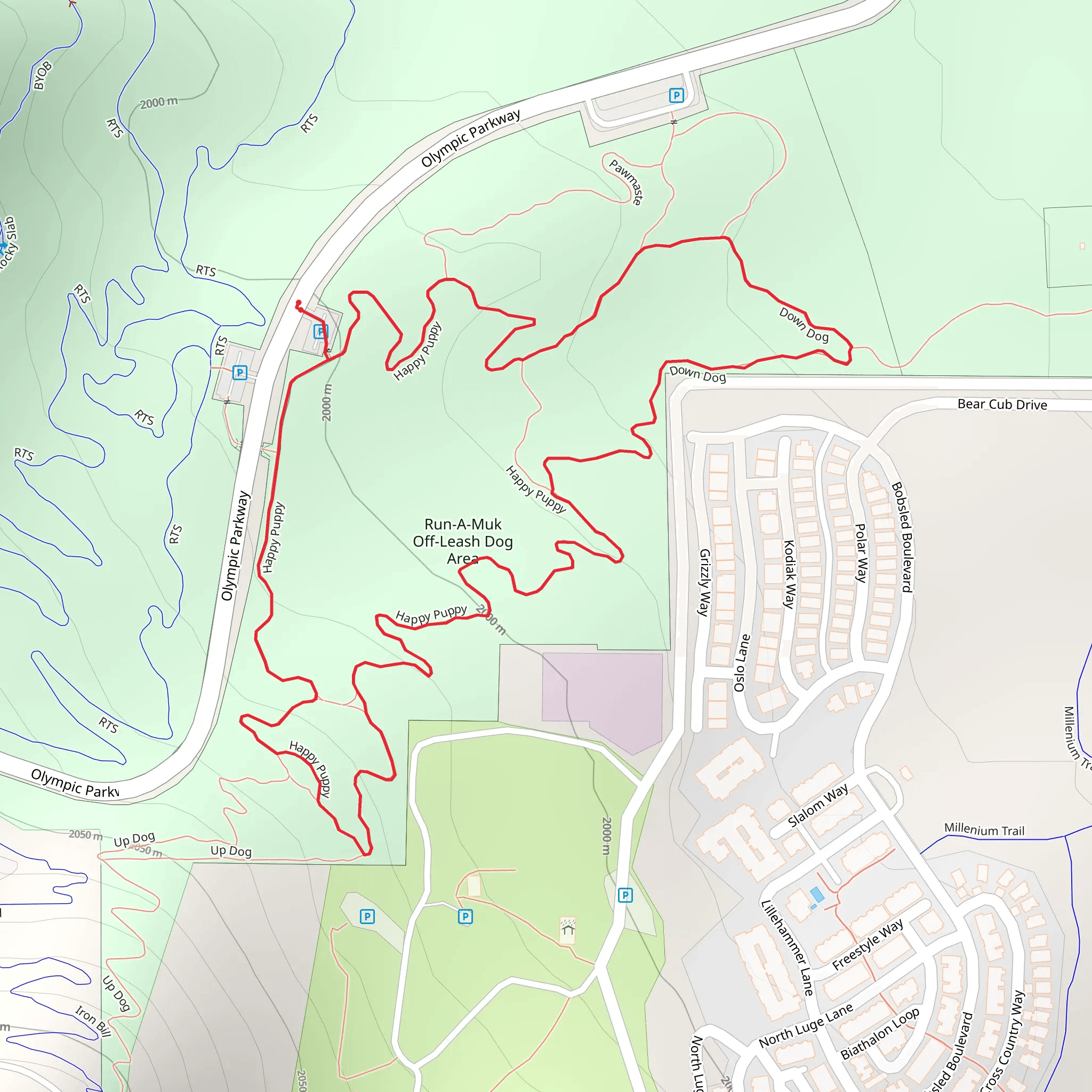 Happy Puppy and Down Dog Loop mobile static map