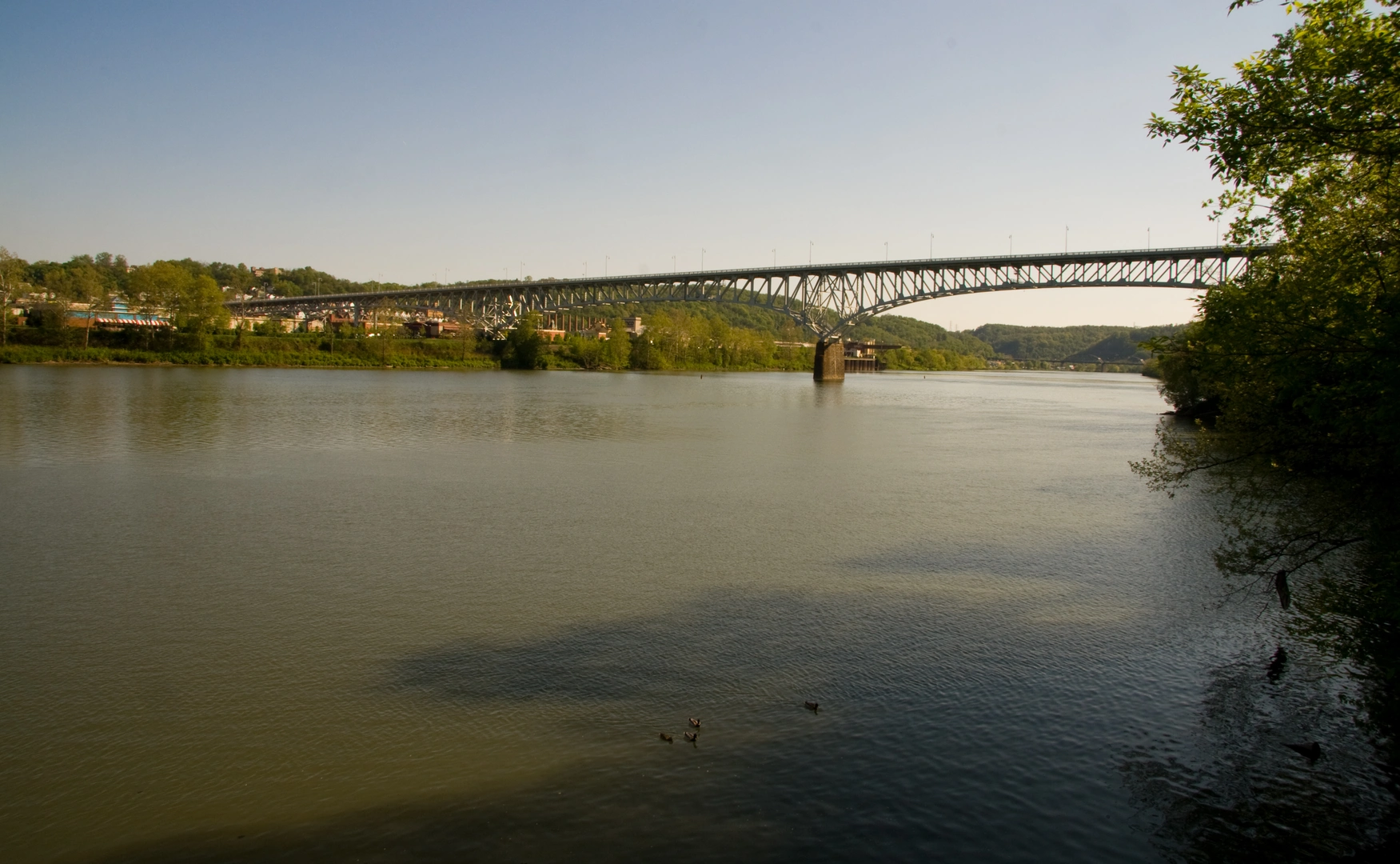 An image depicting the trail Monongahela River and its surrounding area.