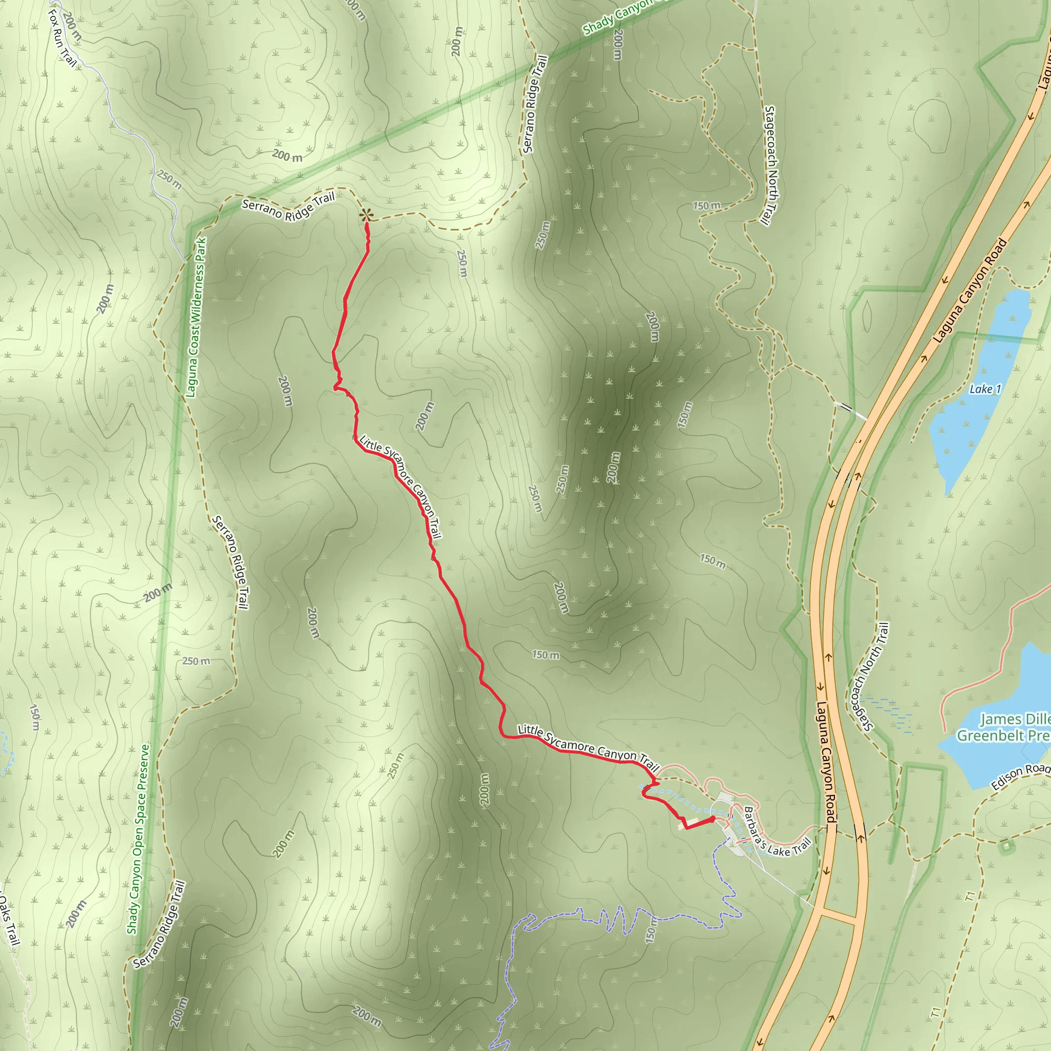 Little Sycamore Canyon Trail mobile static map