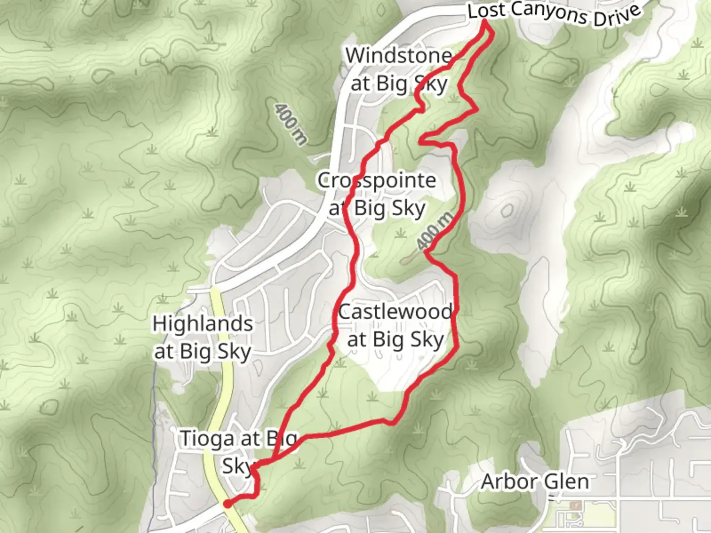 An image depicting the trail Big Sky Loop Trail and its surrounding area.