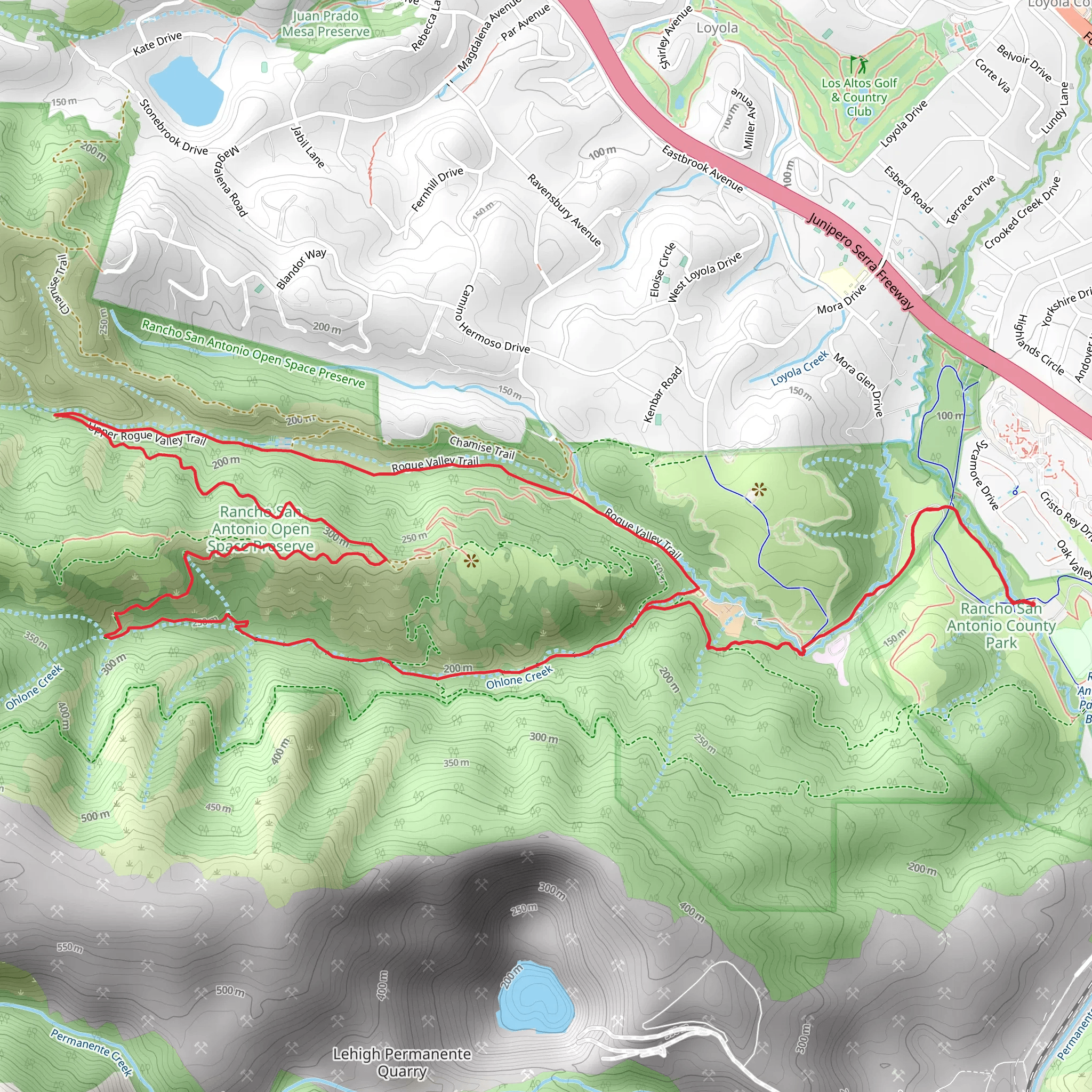 Meadow Loop via Ohlone Creek mobile static map