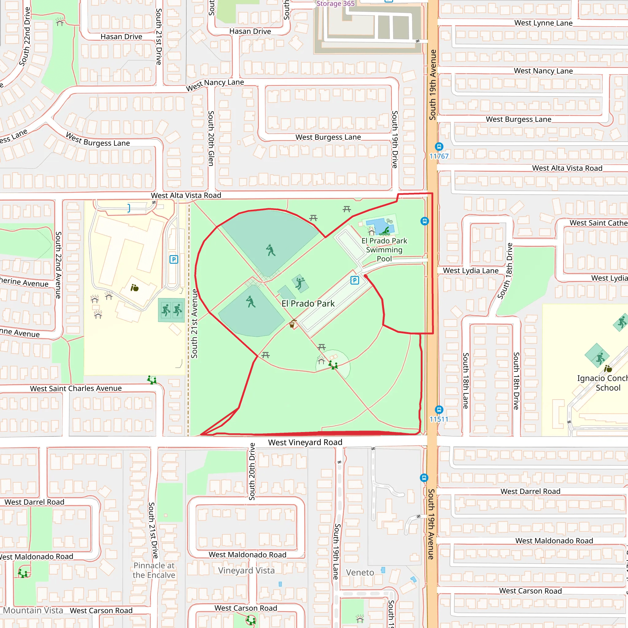South Vista Grande Avenue Loop mobile static map