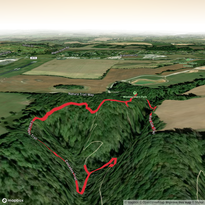 Southern Cascade via Cascade Trail and Red Oak Trail