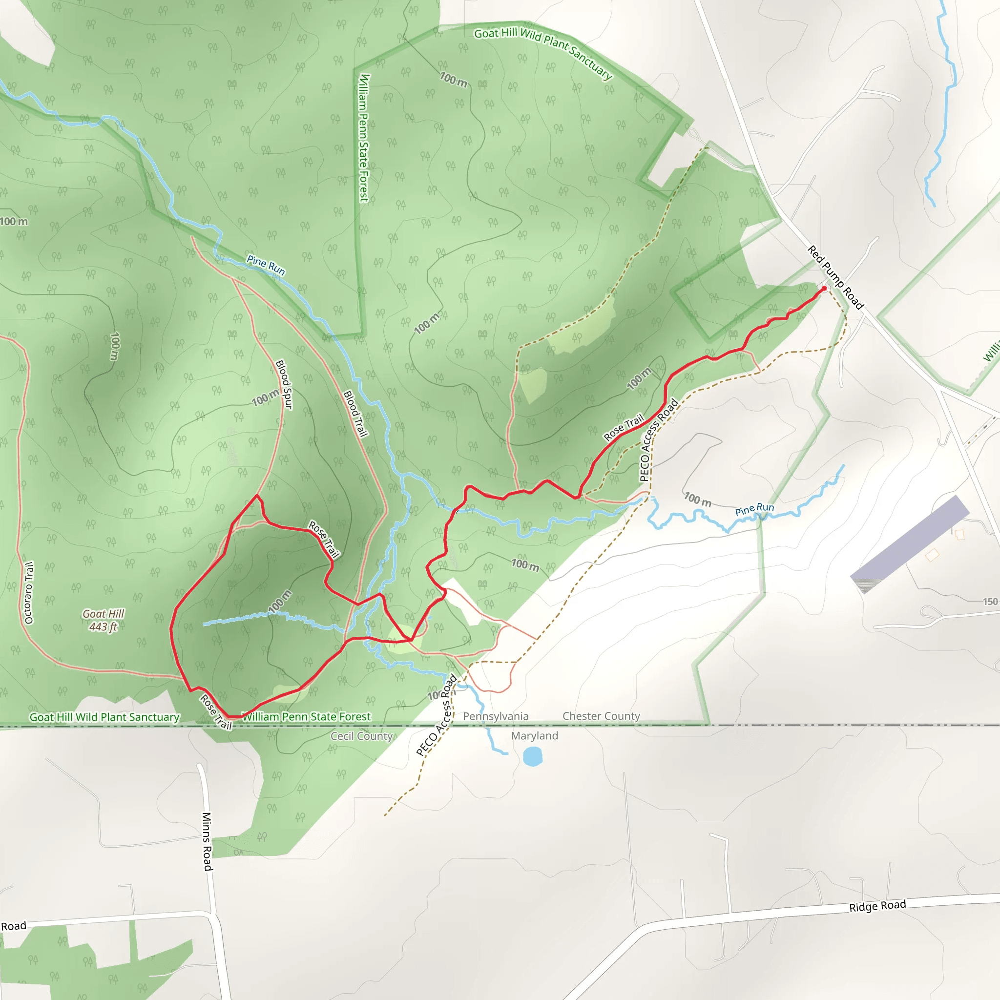 Rose Loop Trail mobile static map