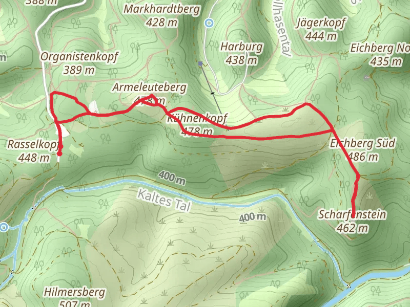 Armeleuteberg and Scharfenstein via Wernigeroder Maerchenweg and Kuehnekopfweg