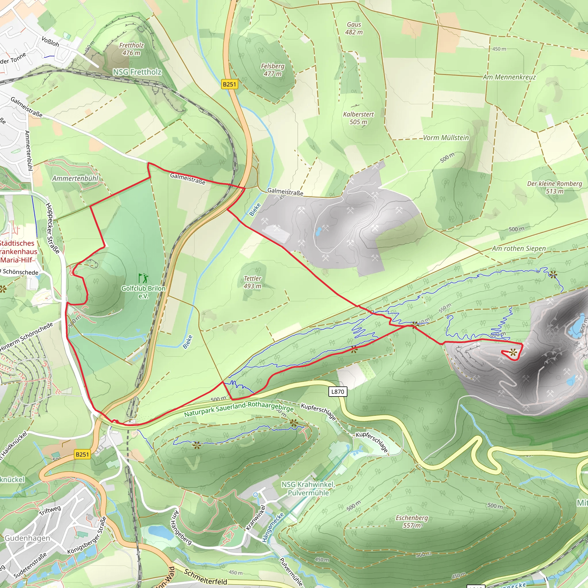 Bilstein - Aussichtsplatform via Brilon B3 mobile static map