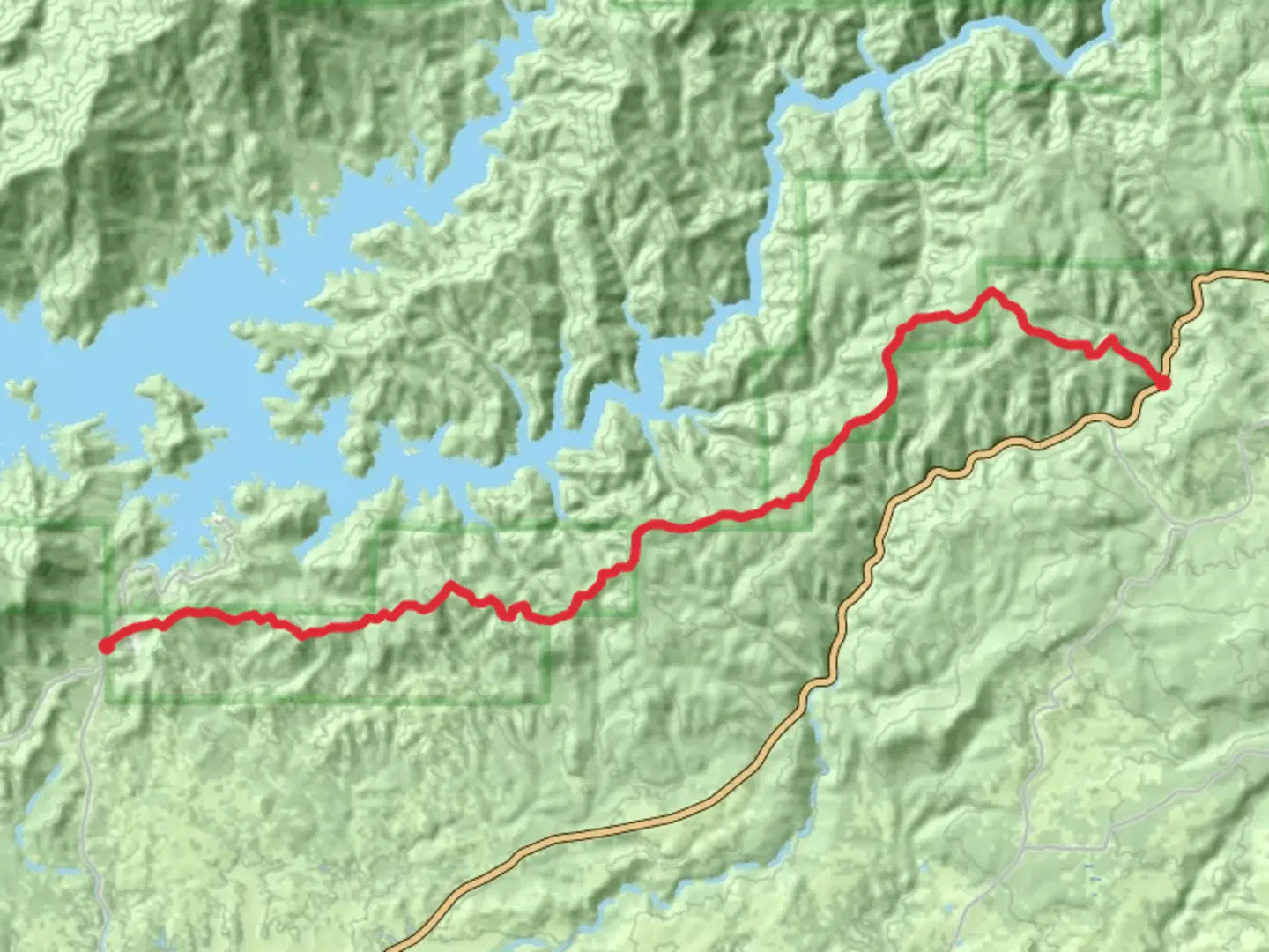 An image depicting the trail Backbone Road and McCandless Gulch Road Trail and its surrounding area.