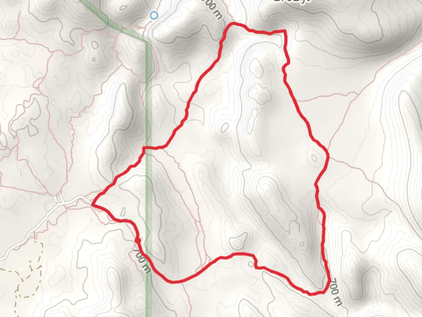An image depicting the trail Second Water Trail and Hackberry Spring Loop Trail and its surrounding area.