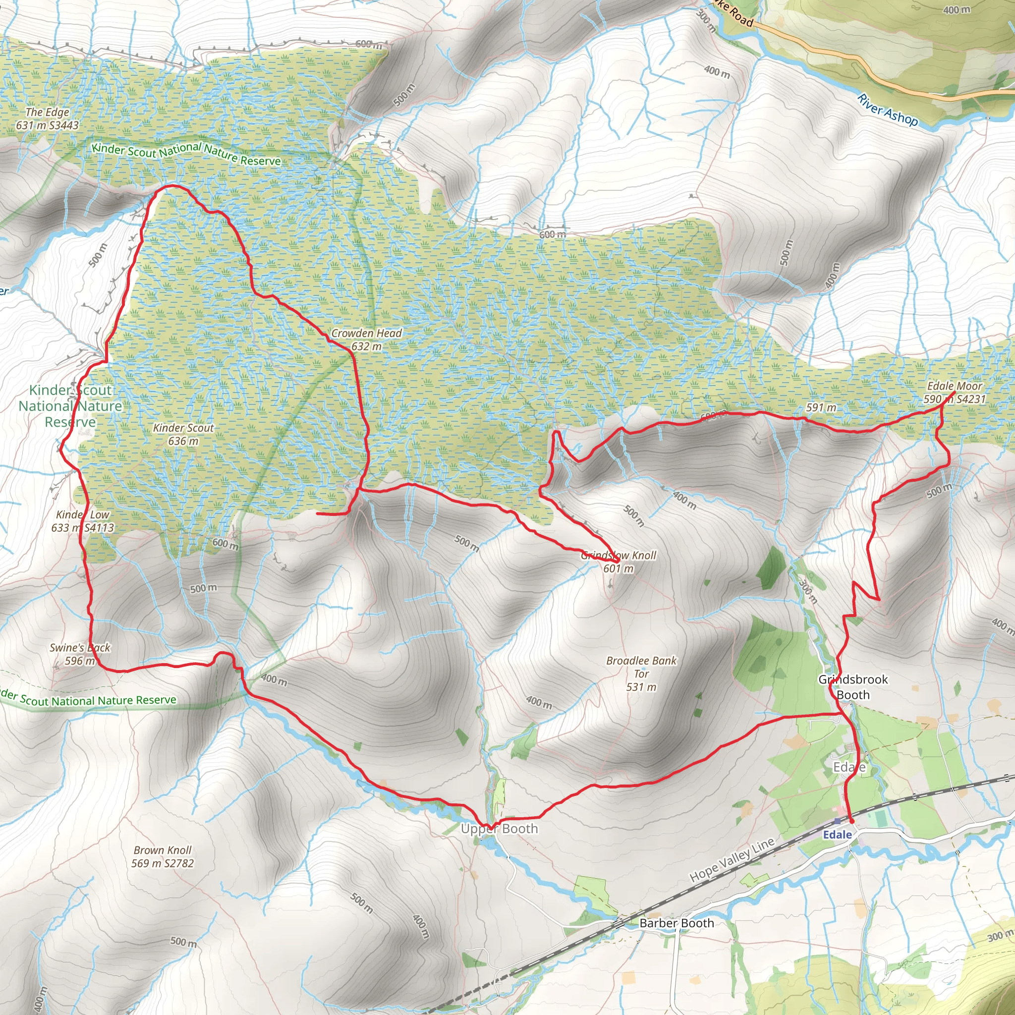 Peak Bagging PD - 10 Southern Kinder Plateau mobile static map