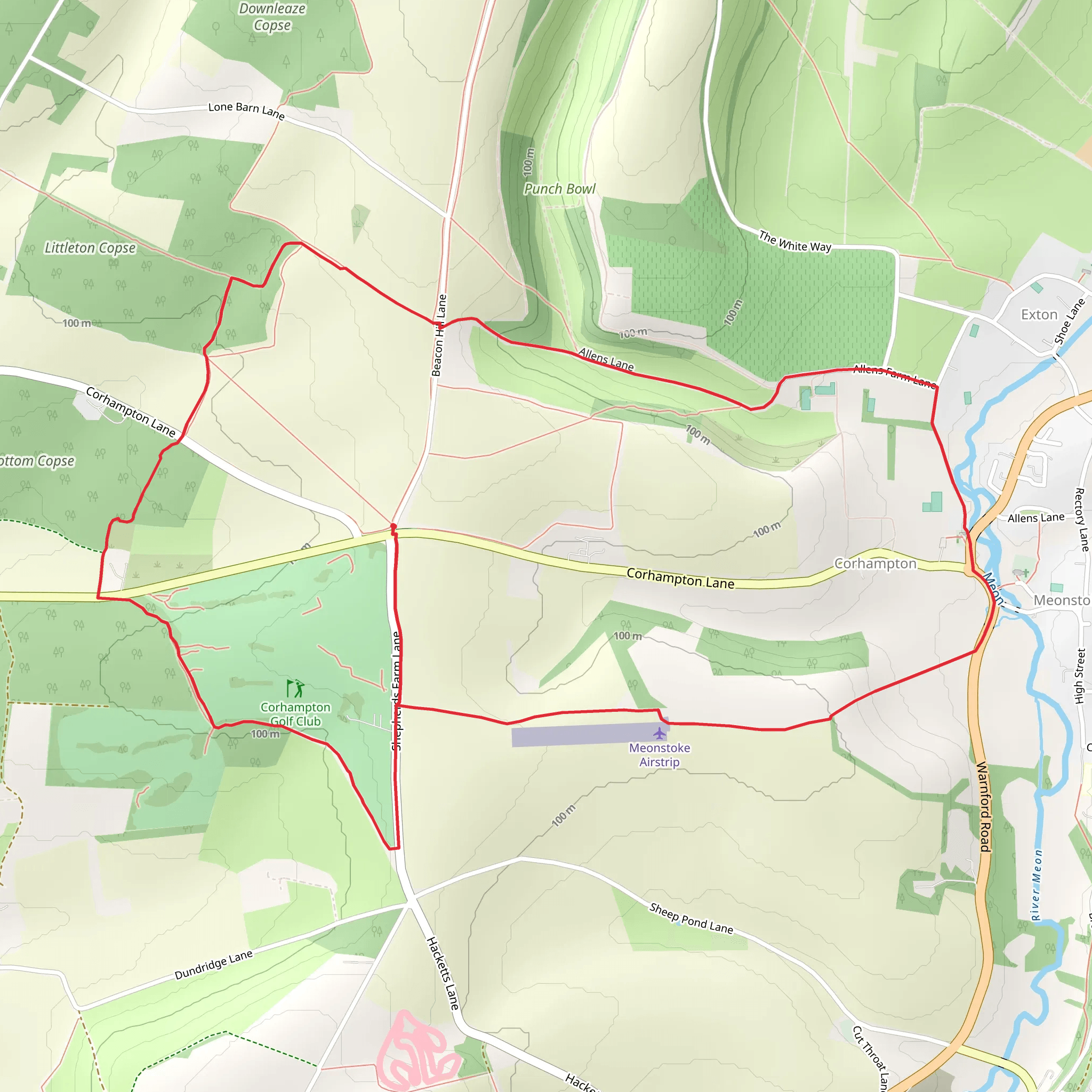 Droxford Down Loop mobile static map