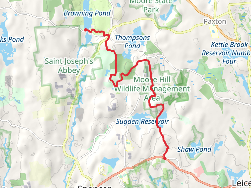 Tafts Corner to Browning Pond via Midstate Trail