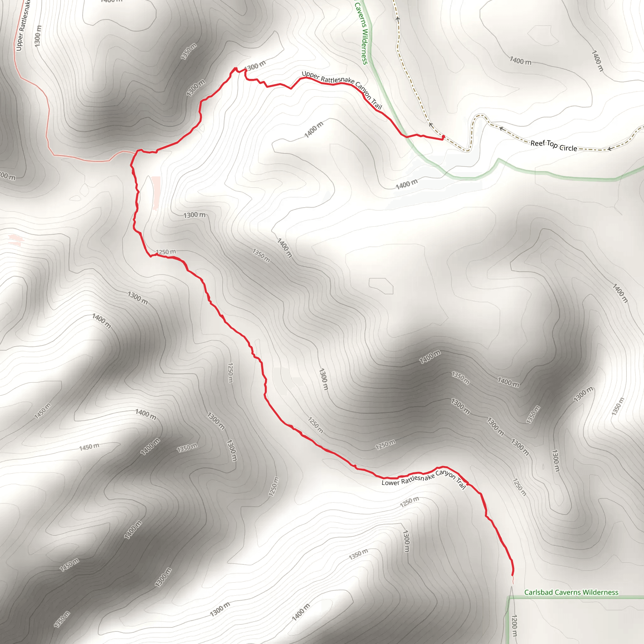 Lower Rattlesnake Canyon Trail mobile static map