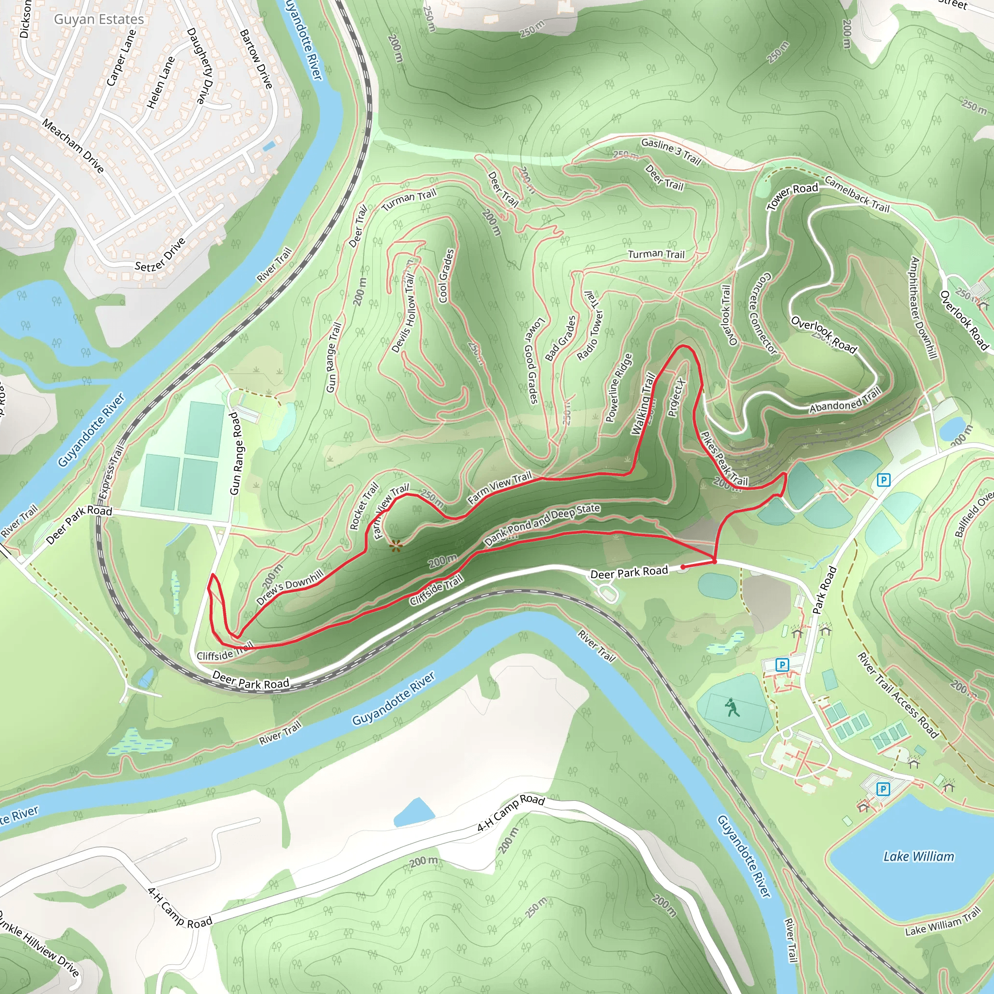 Farm View Trail and Cliffside Loop Trail mobile static map
