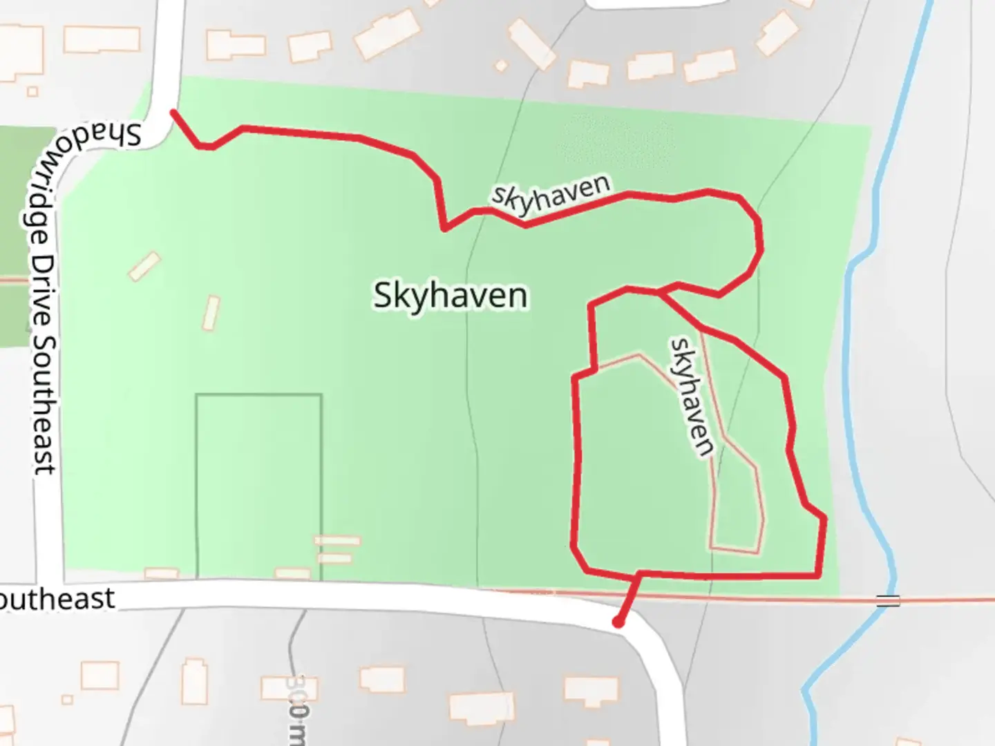 An image depicting the trail Skyhaven Loop and its surrounding area.