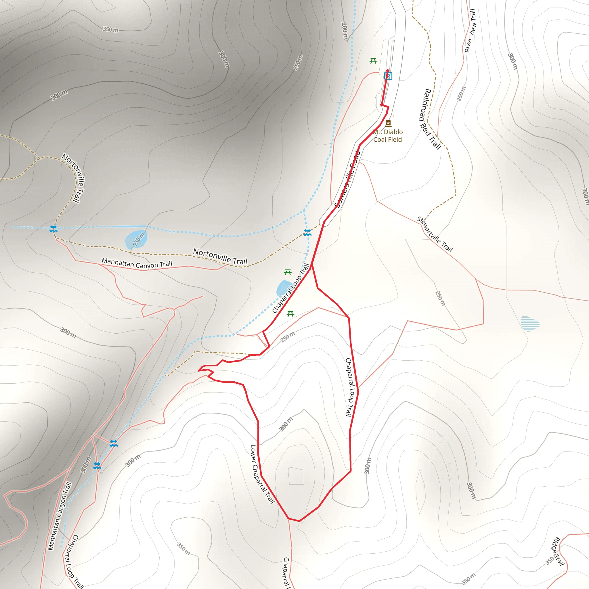 Chaparral Loop Trail from Somersville Road mobile static map