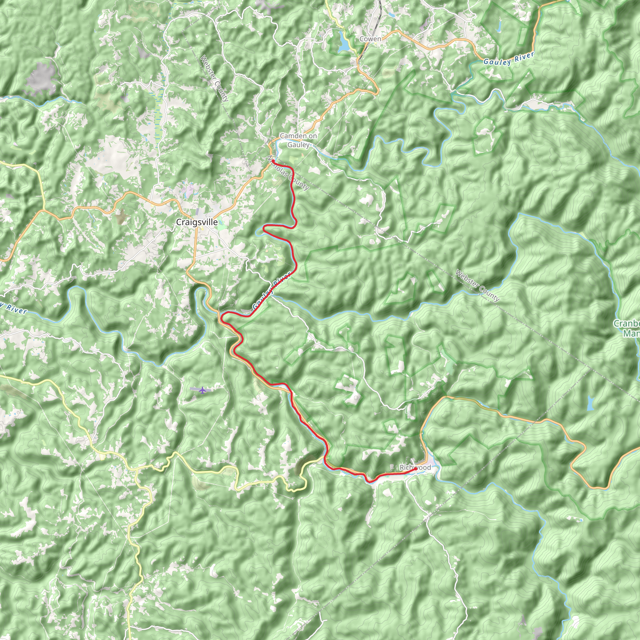 Gauley River Walk mobile static map