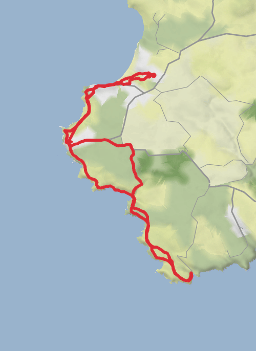 Hike on sennan cove to porthgwarra beach mobile static map