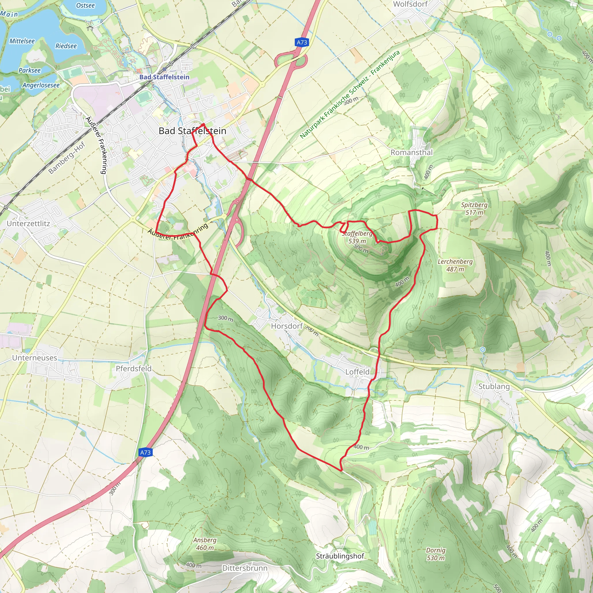 Keltenweg and Dornigweg mobile static map