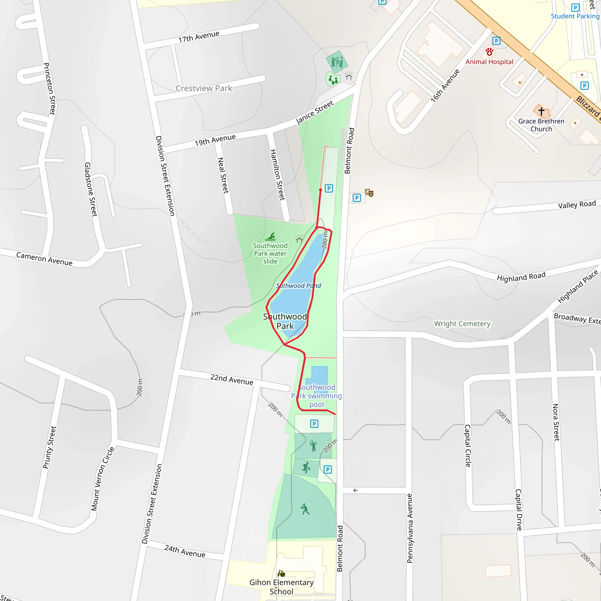 Sothwood Pond Loop mobile static map